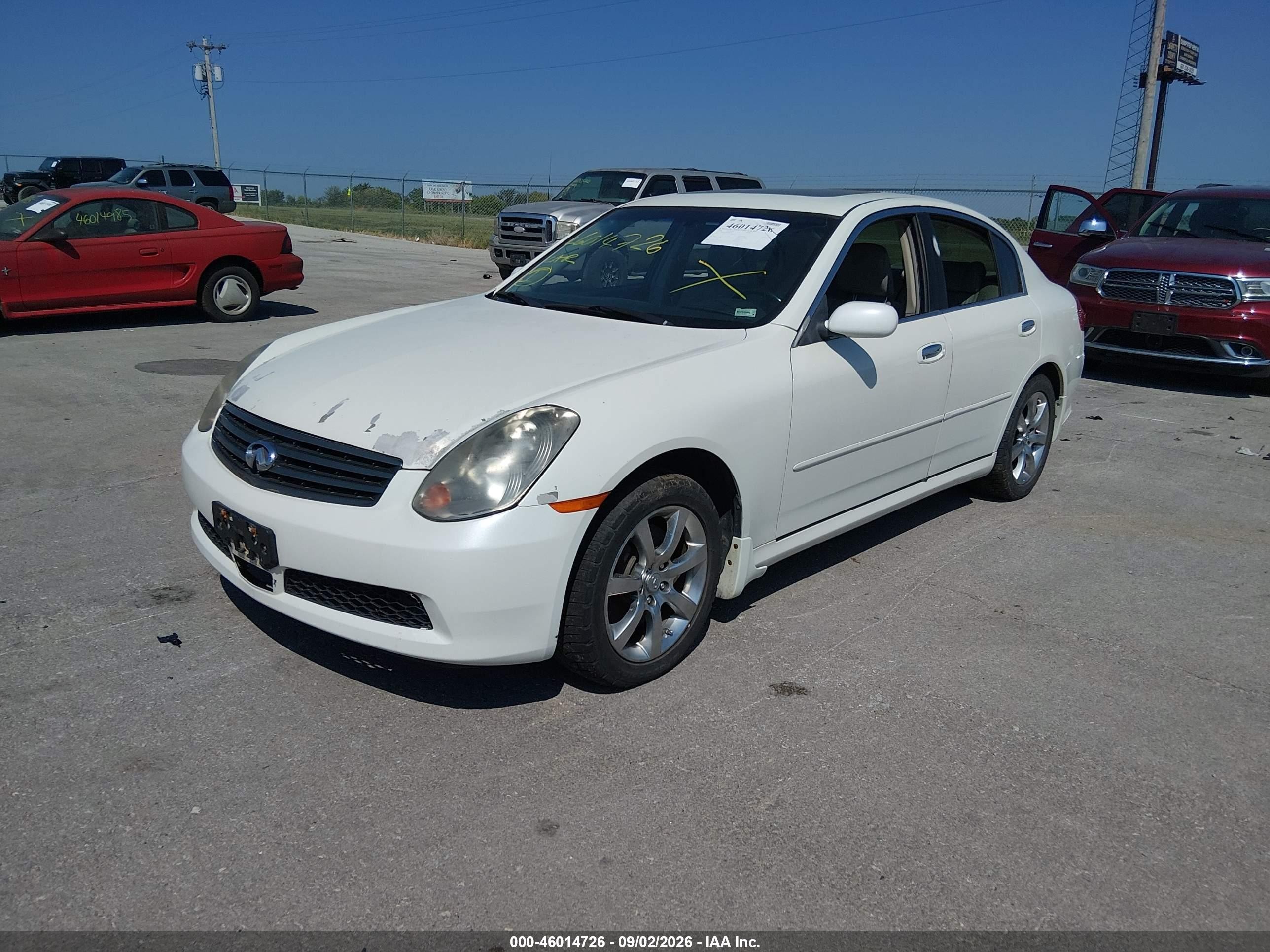 2006 Infiniti G35x   White vin: JNKCV51F96M603978