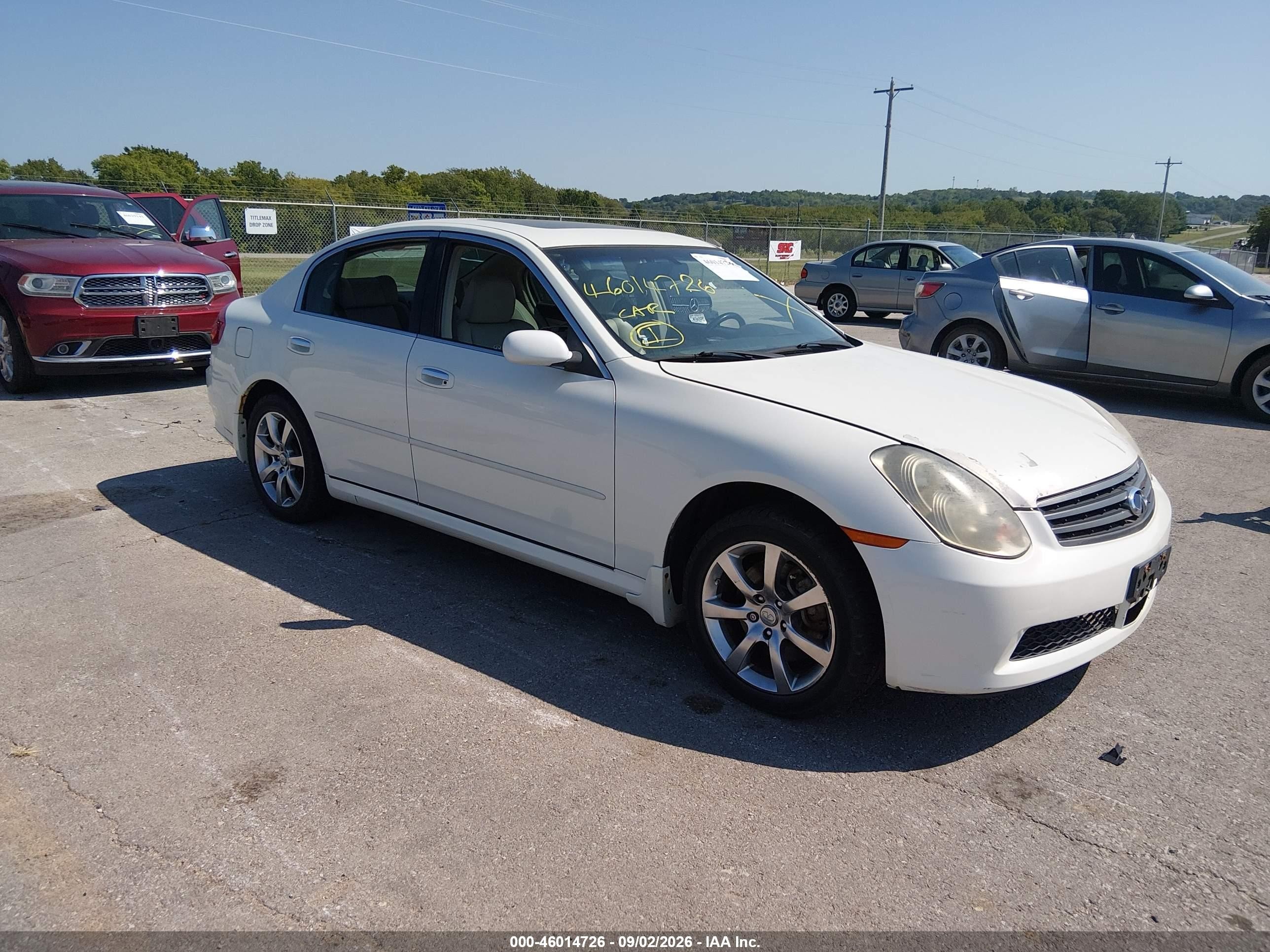 2006 Infiniti G35x   White vin: JNKCV51F96M603978