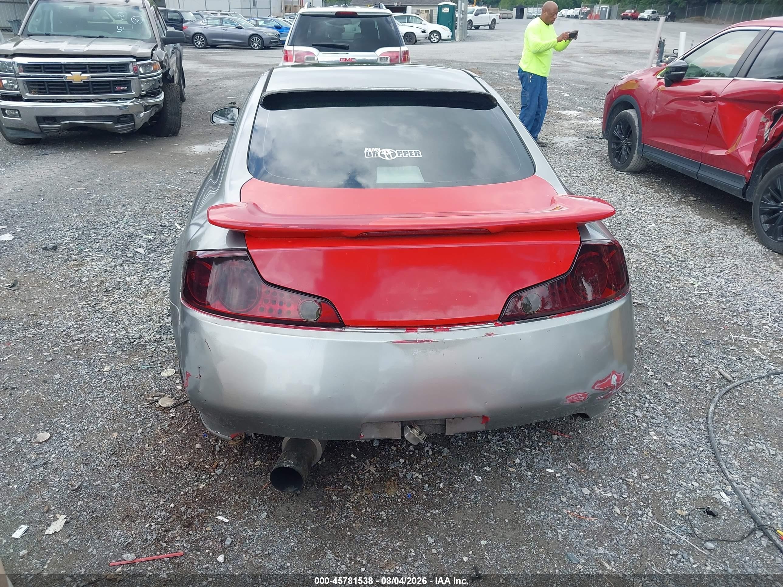 2003 Infiniti G35 Base W/6 Speed Manual Серый vin: JNKCV54E03M202270
