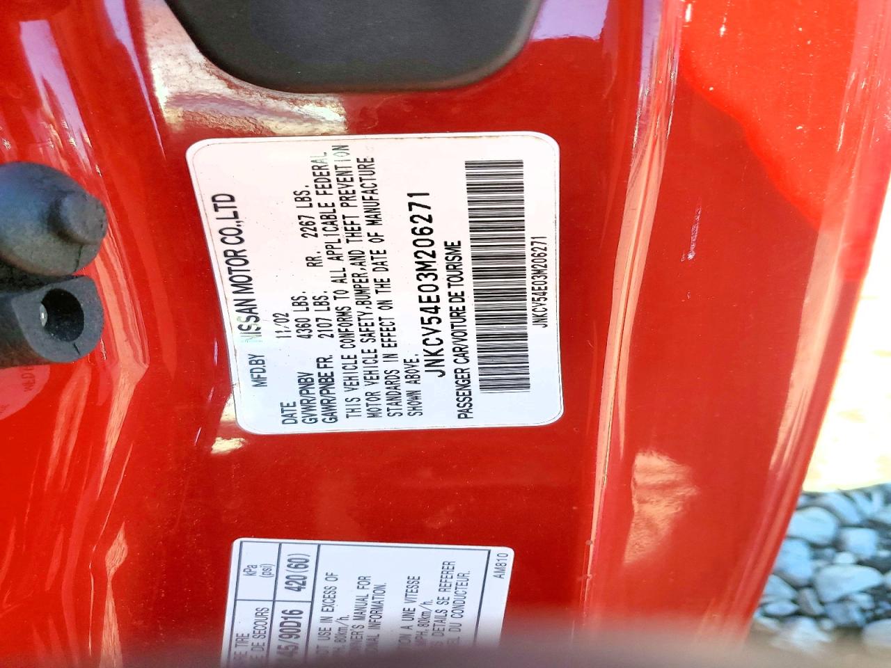 2003 Infiniti G35 Base Red vin: JNKCV54E03M206271