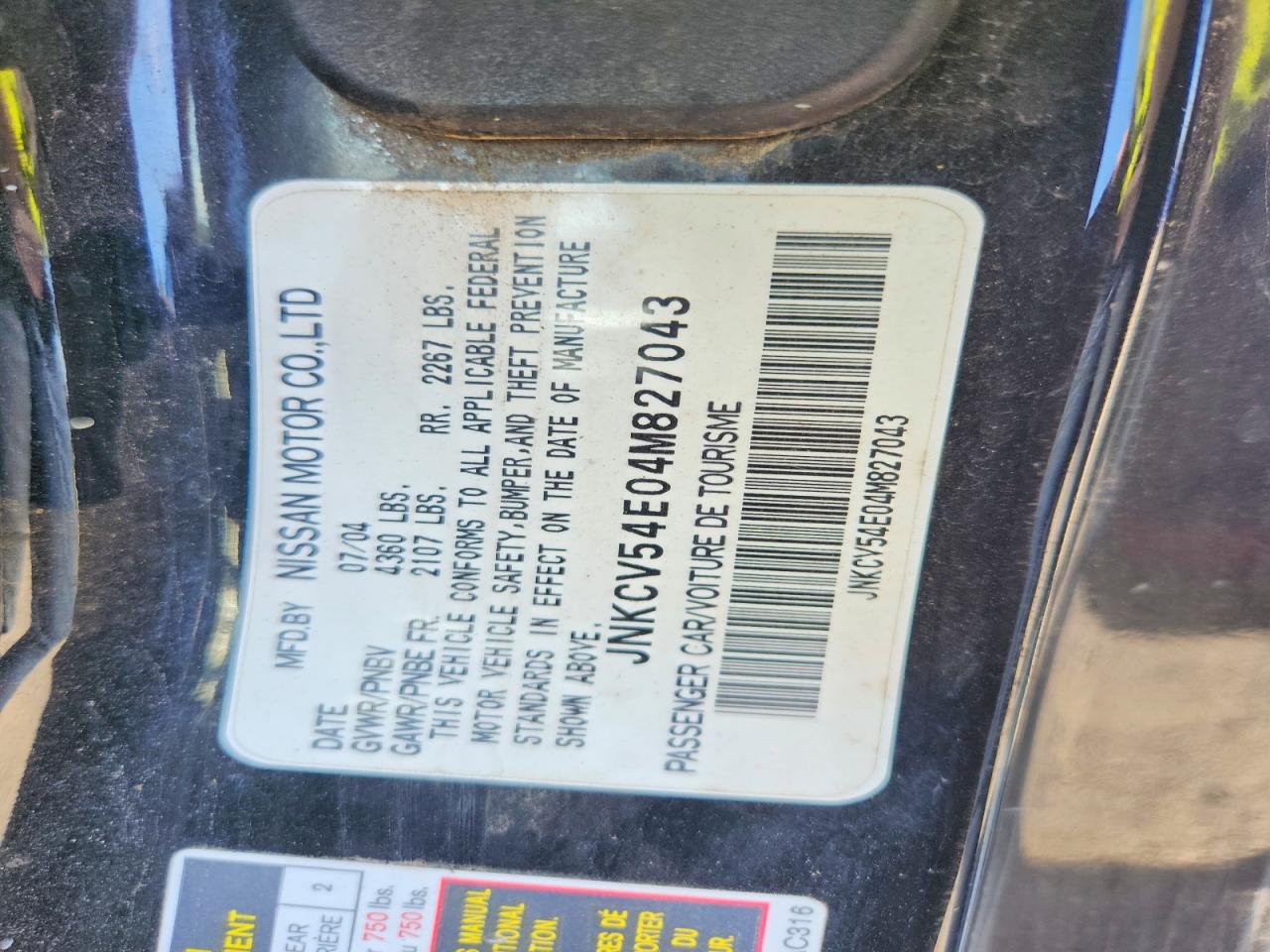 2004 Infiniti G35 Base Black vin: JNKCV54E04M827043