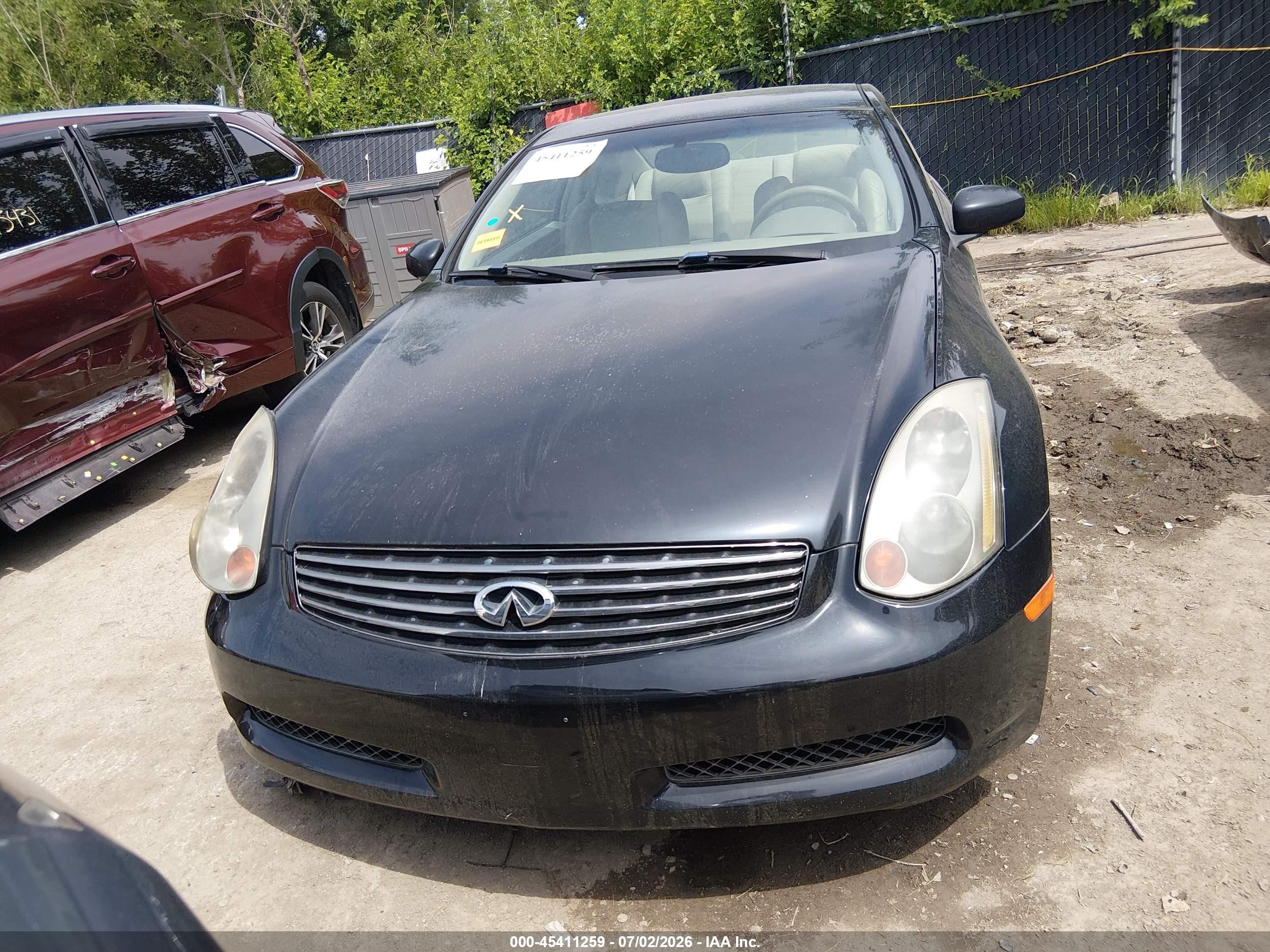 2003 Infiniti G35 Base W/6 Speed Manual Черный vin: JNKCV54E13M208269