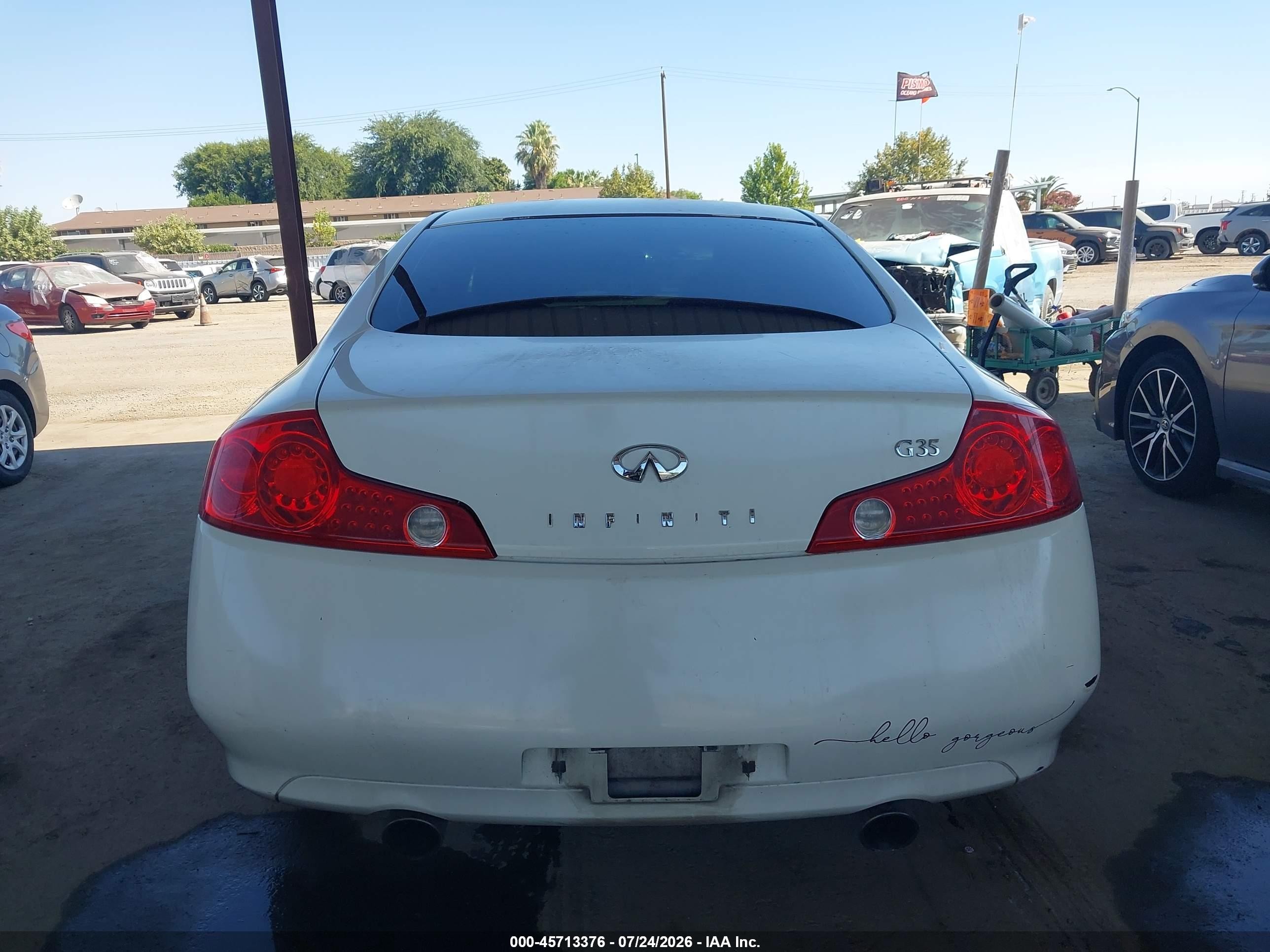 2003 Infiniti G35 Base W/leather White vin: JNKCV54E13M218400