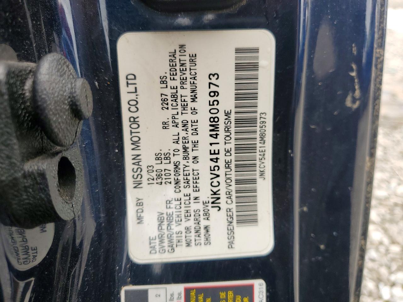 2004 Infiniti G35 Base Blue vin: JNKCV54E14M805973