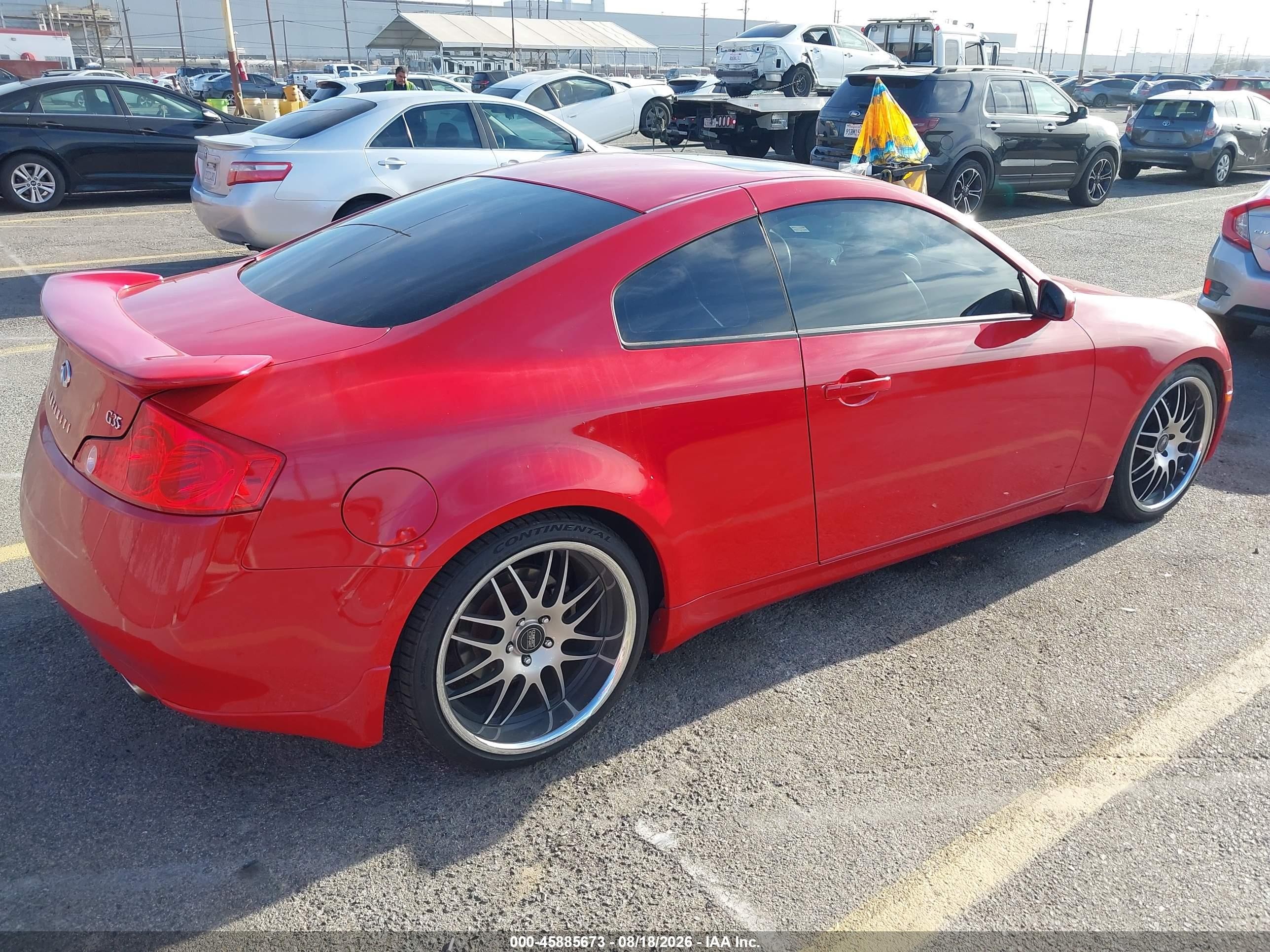 2005 Infiniti G35 Red vin: JNKCV54E25M400318