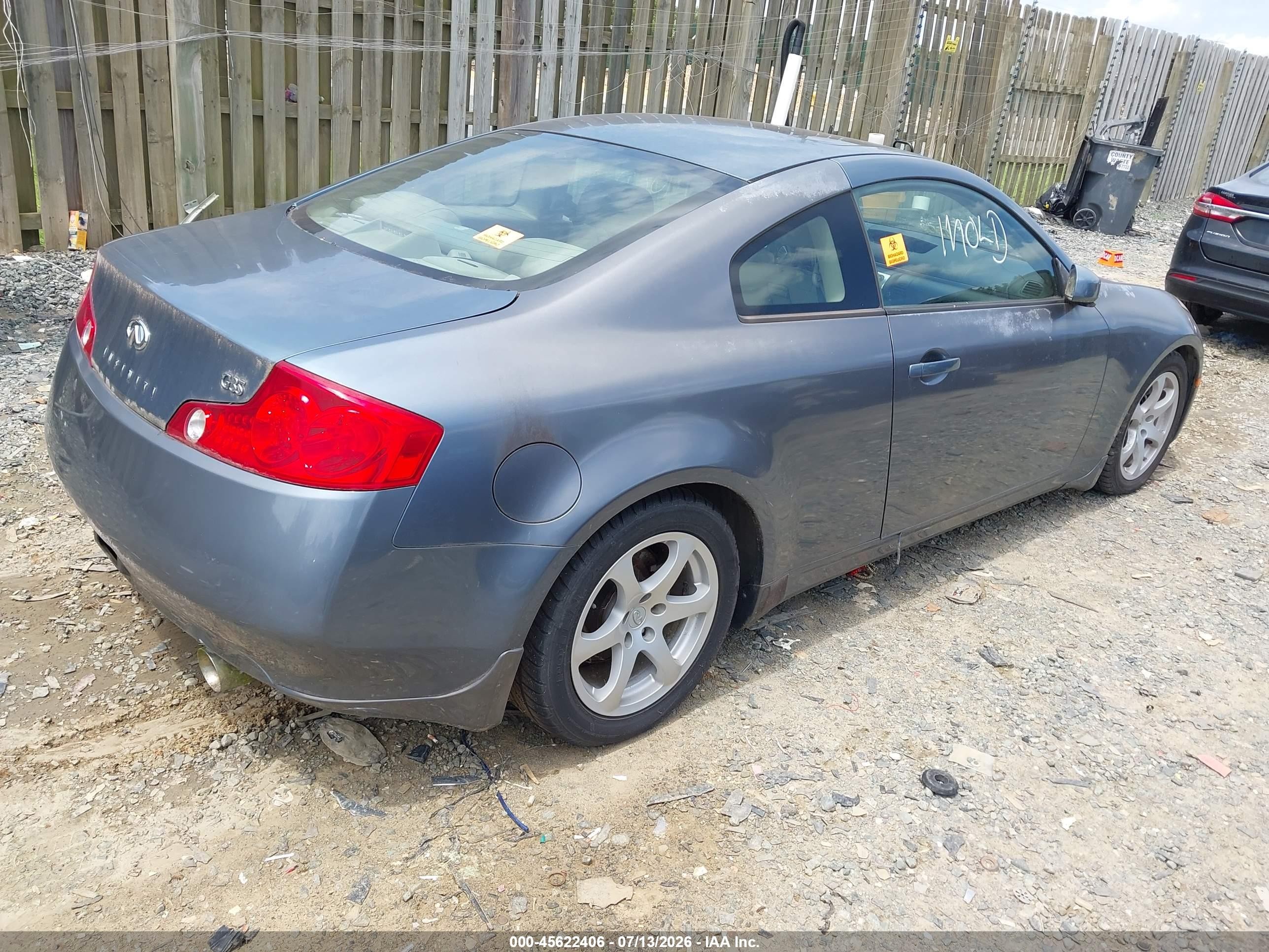 2005 Infiniti G35   Blue vin: JNKCV54E25M418785