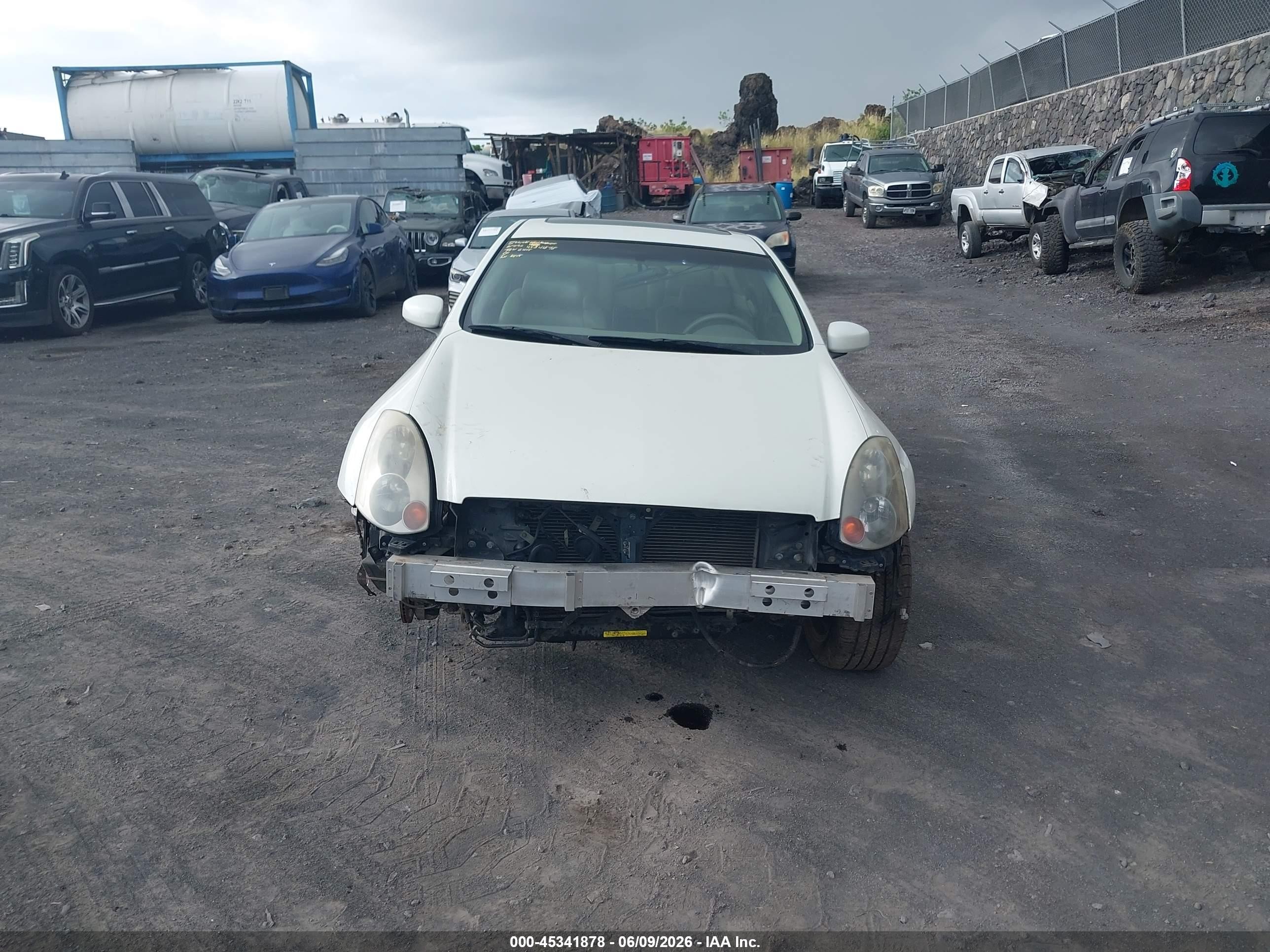 2003 Infiniti G35 Base W/leather White vin: JNKCV54E43M218858