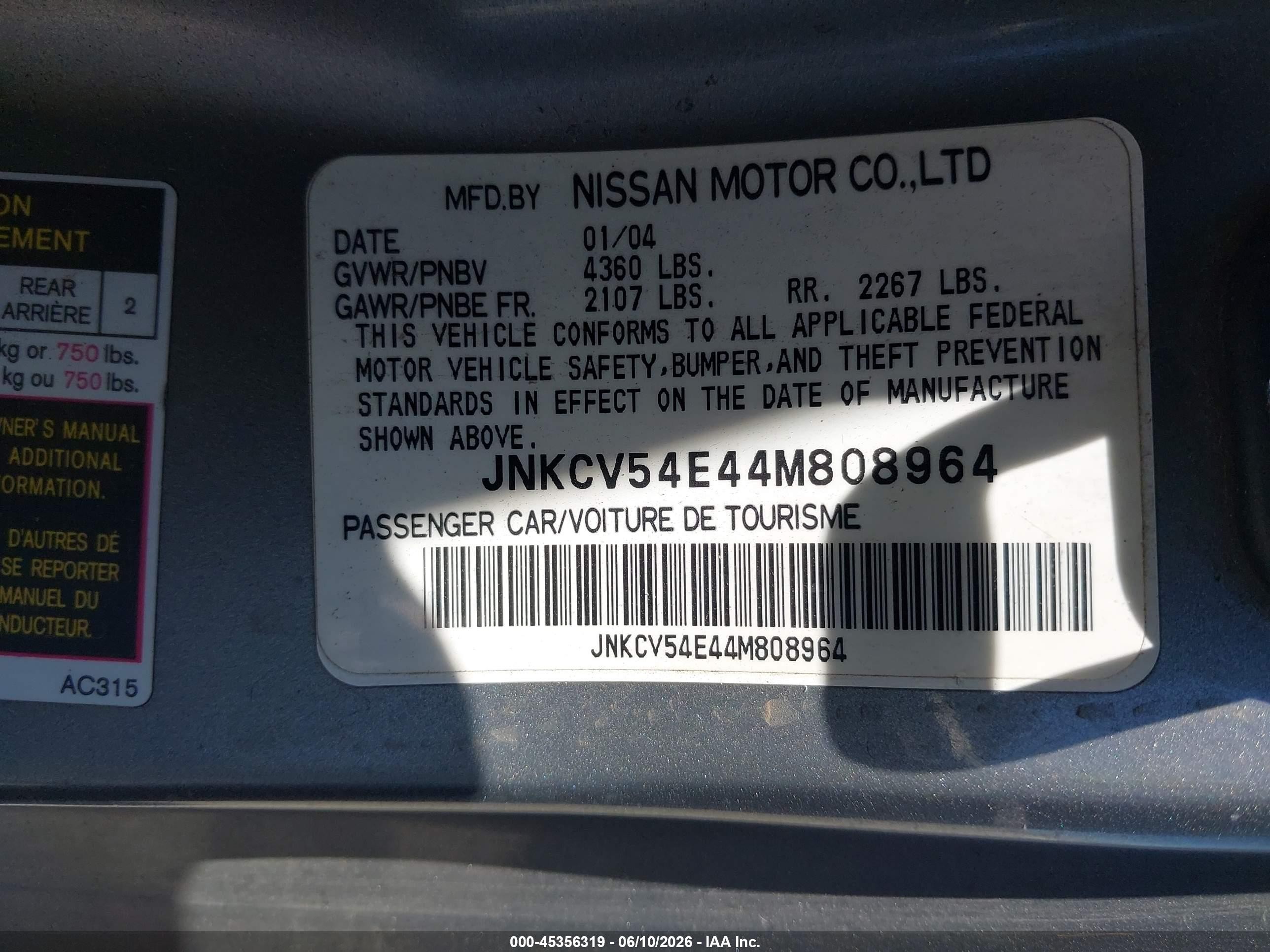 2004 Infiniti G35 Gray vin: JNKCV54E44M808964