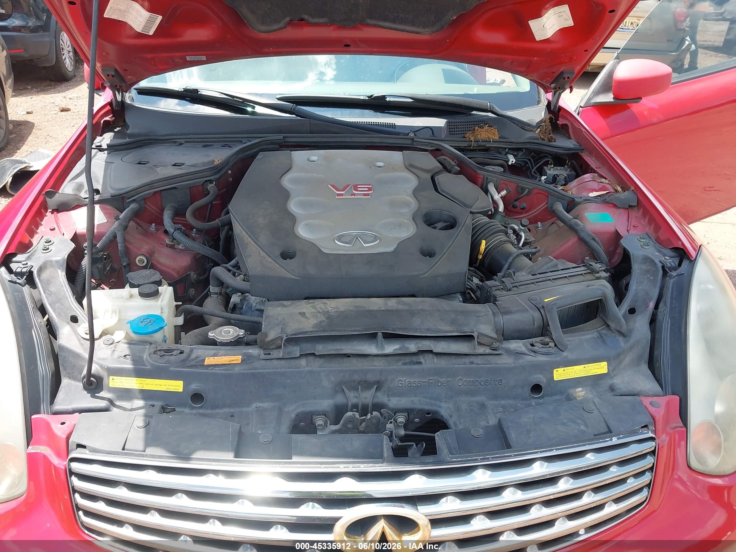 2004 Infiniti G35   Red vin: JNKCV54E44M827692