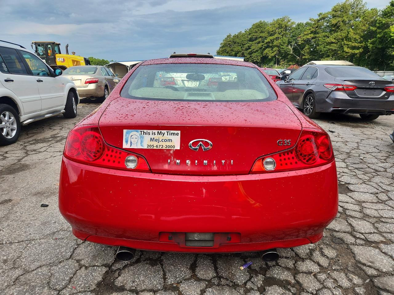 2005 Infiniti G35 Base Red vin: JNKCV54E45M405407