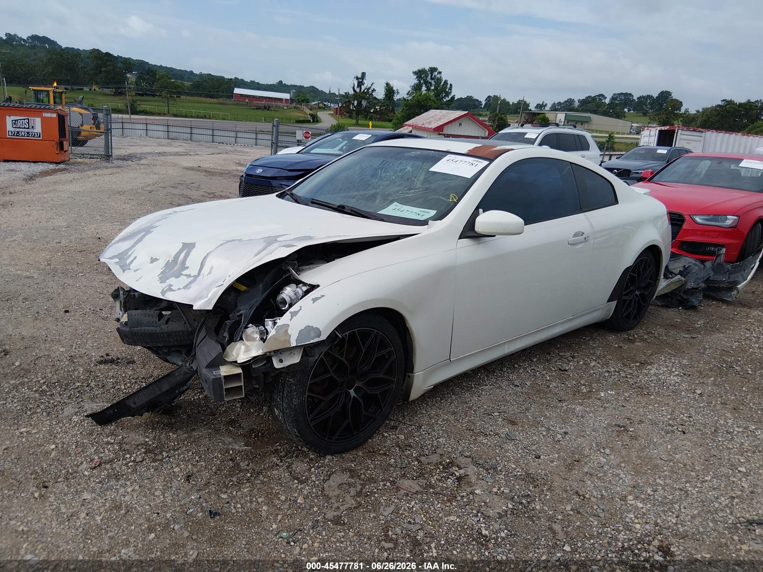 2007 Infiniti G35   White vin: JNKCV54E47M903268