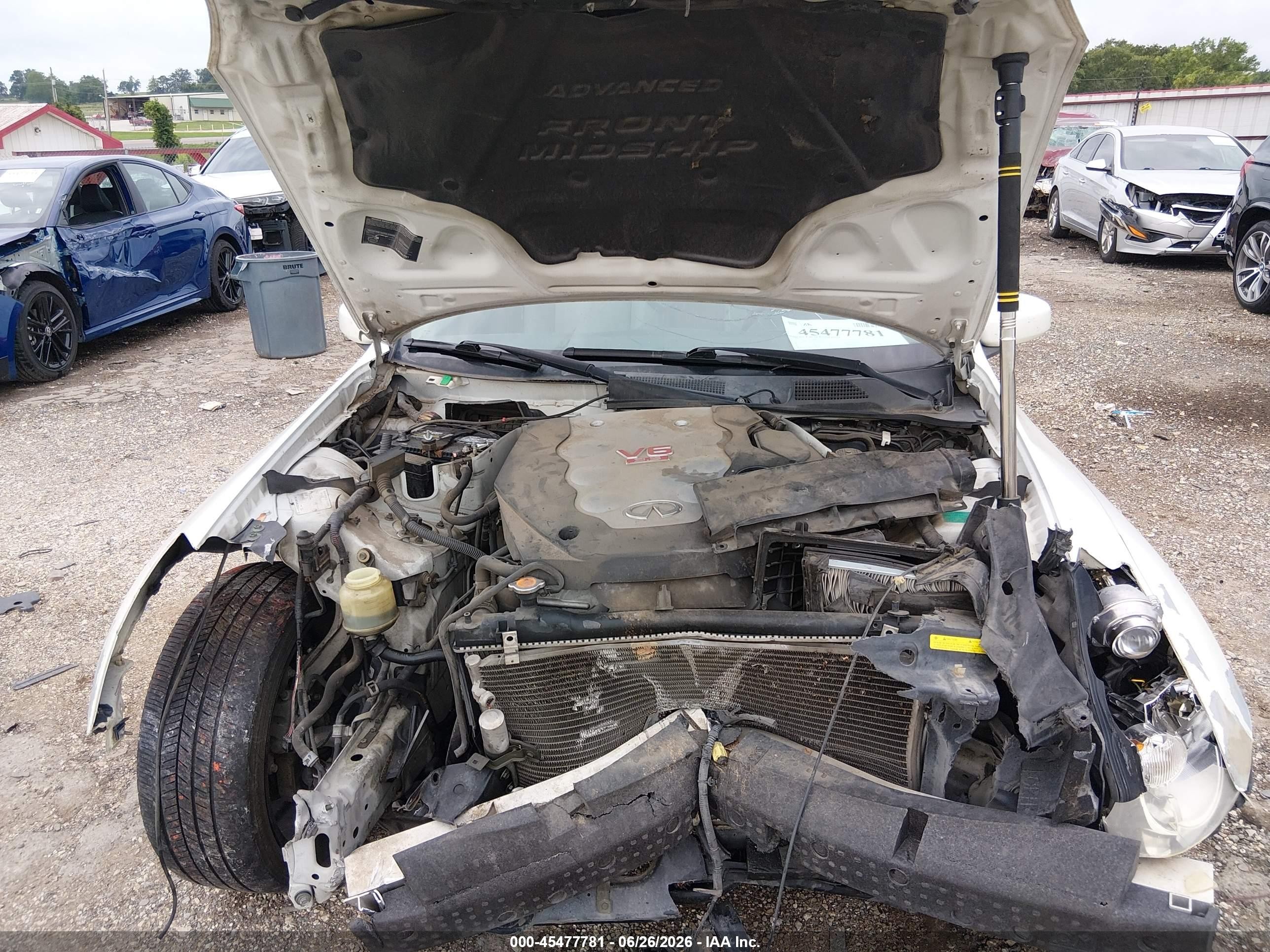 2007 Infiniti G35   White vin: JNKCV54E47M903268
