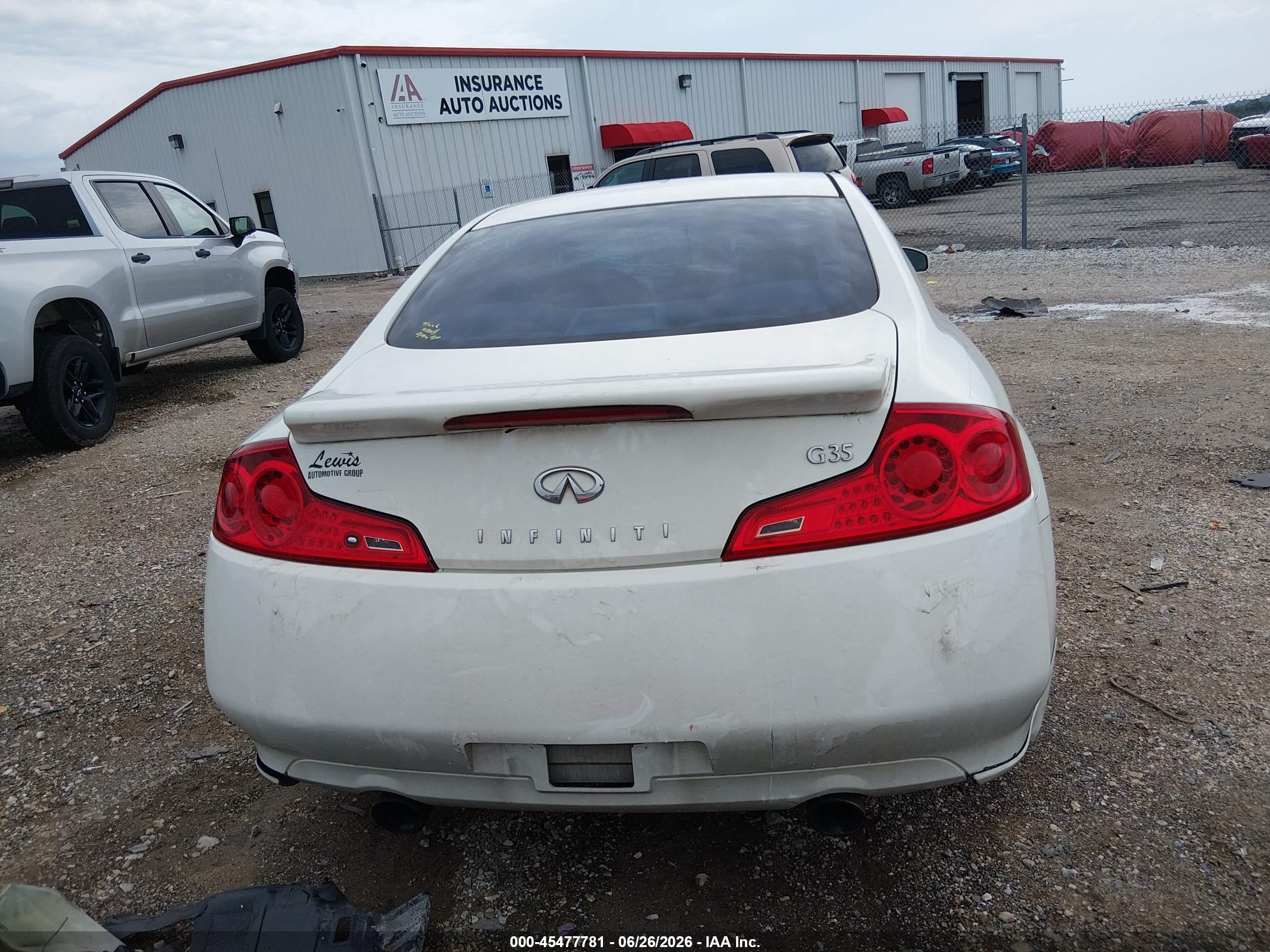 2007 Infiniti G35   White vin: JNKCV54E47M903268