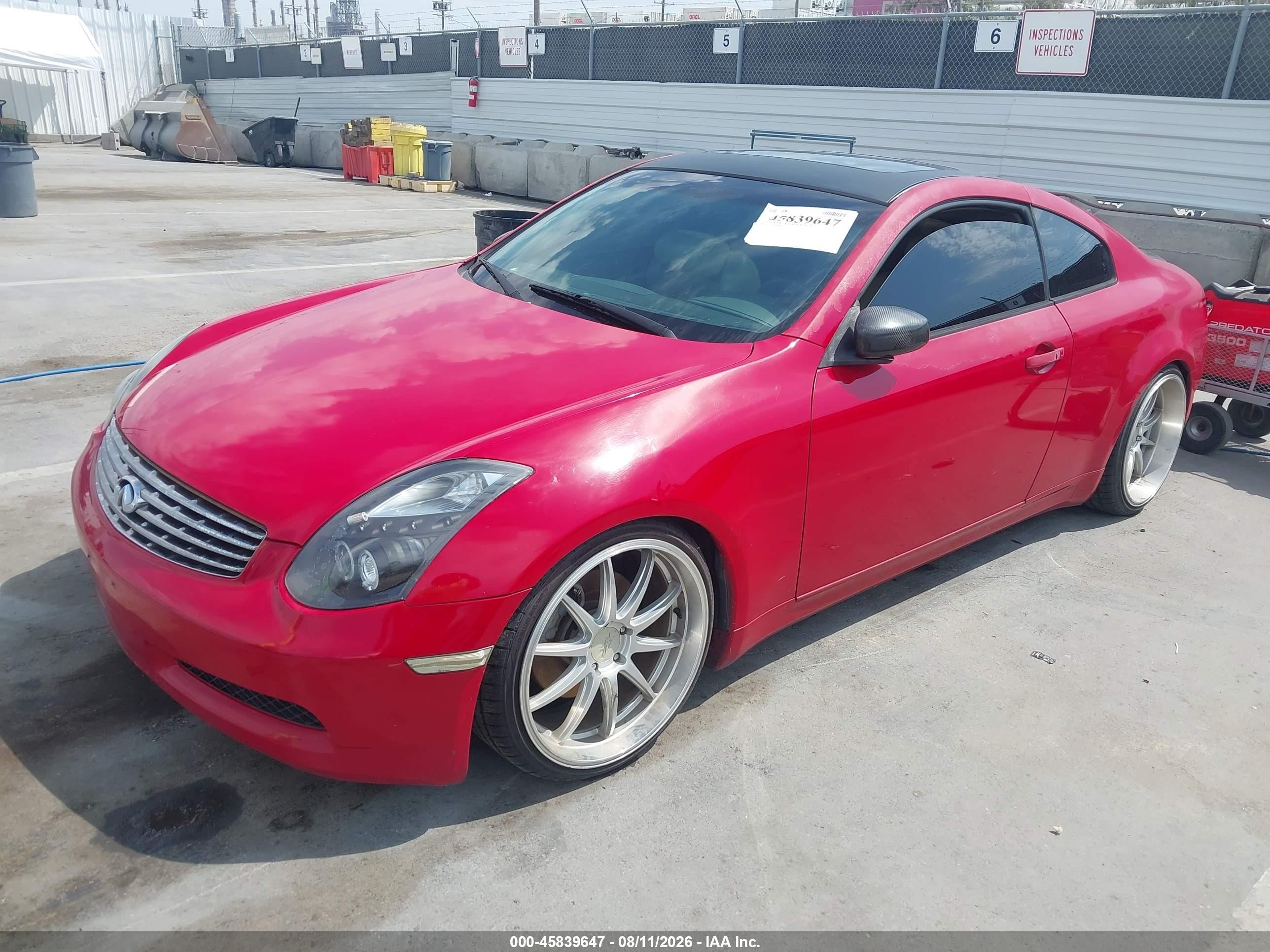 2006 Infiniti G35 Red vin: JNKCV54E56M712067