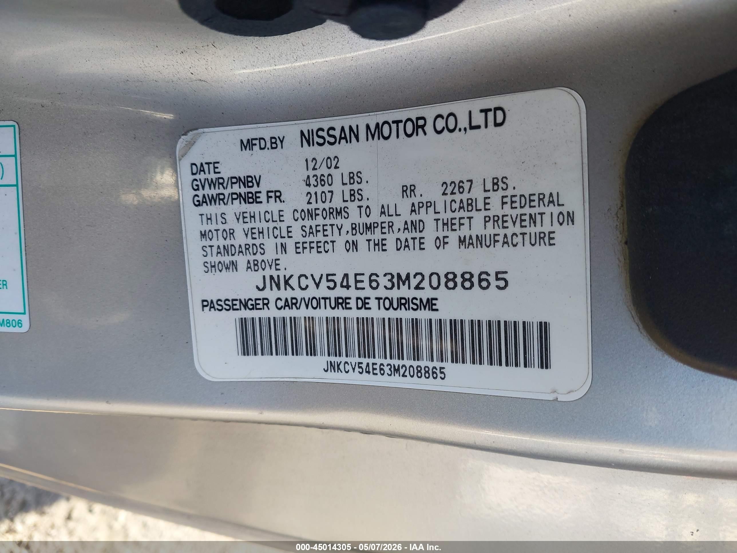 2003 Infiniti G35 Base W/6 Speed Manual Silver vin: JNKCV54E63M208865