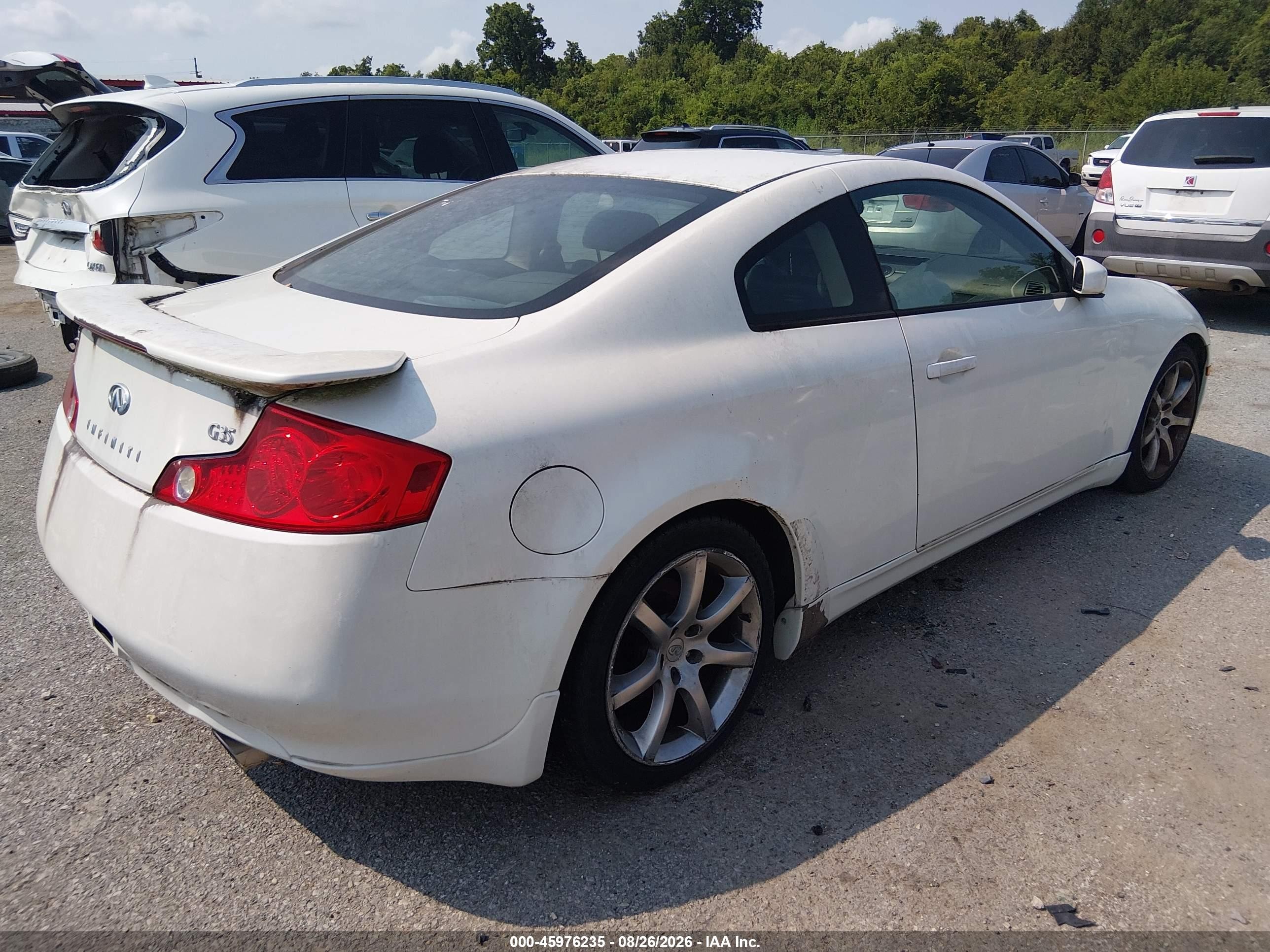 2003 Infiniti G35 Base W/leather Белый vin: JNKCV54E63M224936