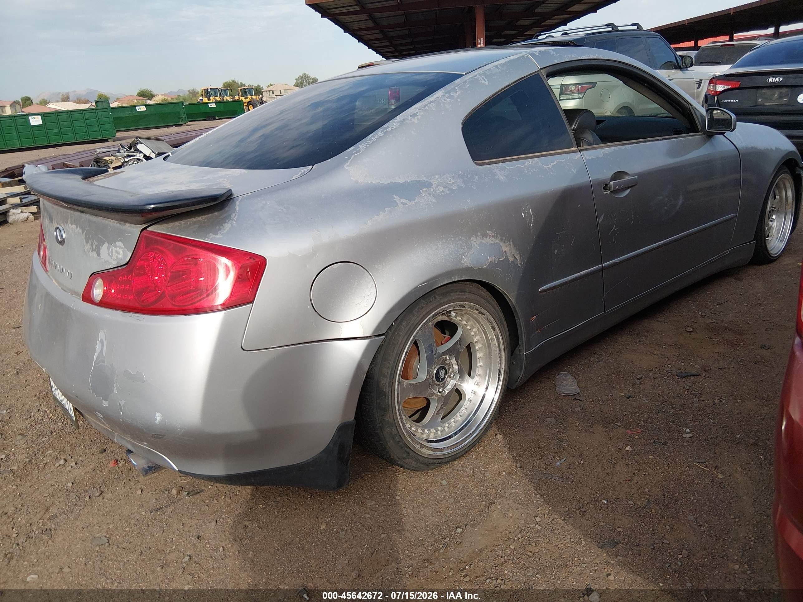 2003 Infiniti G35 Base W/leather Серебряный vin: JNKCV54E63M225293