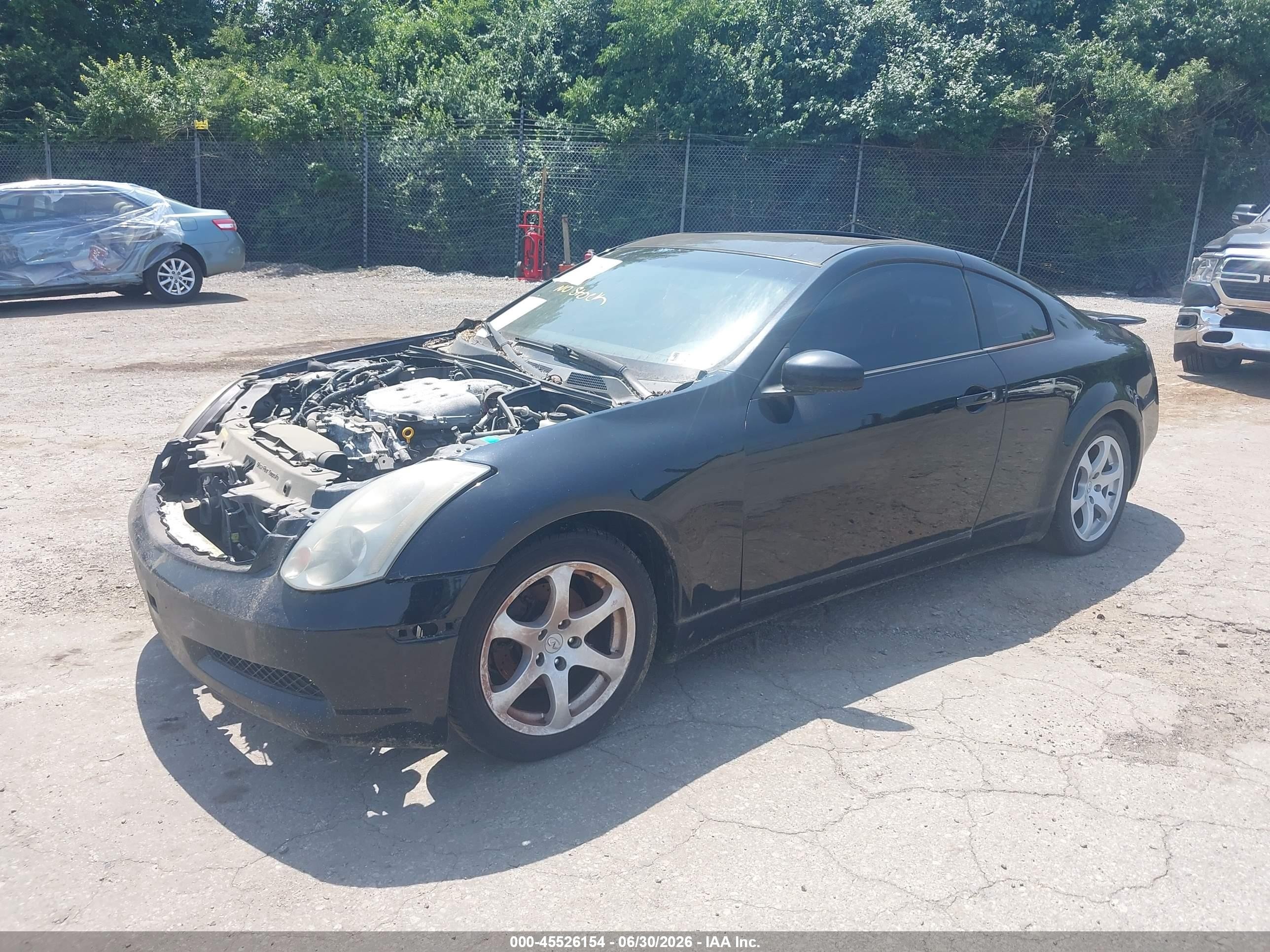 2003 Infiniti G35 Base W/leather Black vin: JNKCV54E73M206607