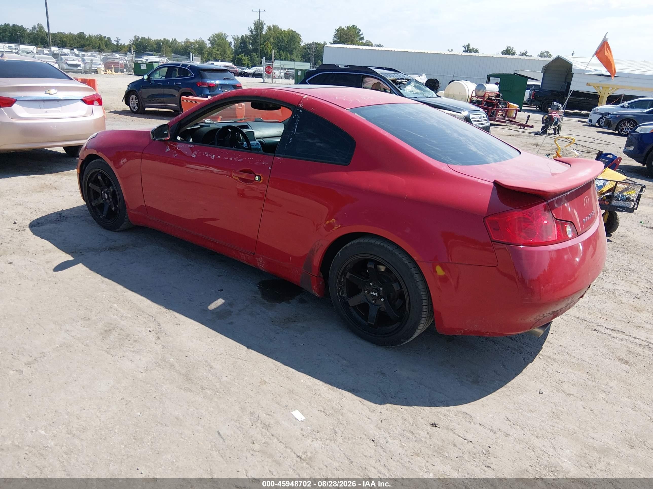 2003 Infiniti G35 Base W/leather Red vin: JNKCV54E93M212943