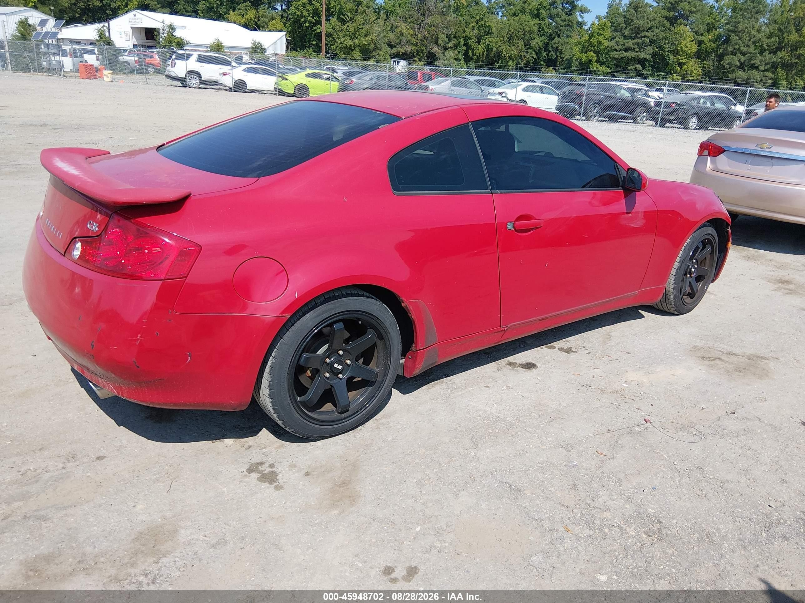 2003 Infiniti G35 Base W/leather Red vin: JNKCV54E93M212943