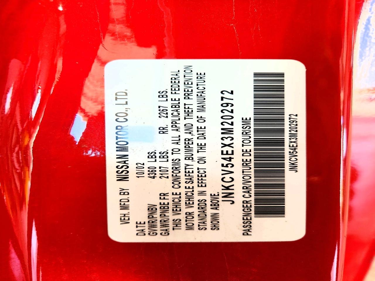 2003 Infiniti G35 Red vin: JNKCV54EX3M202972