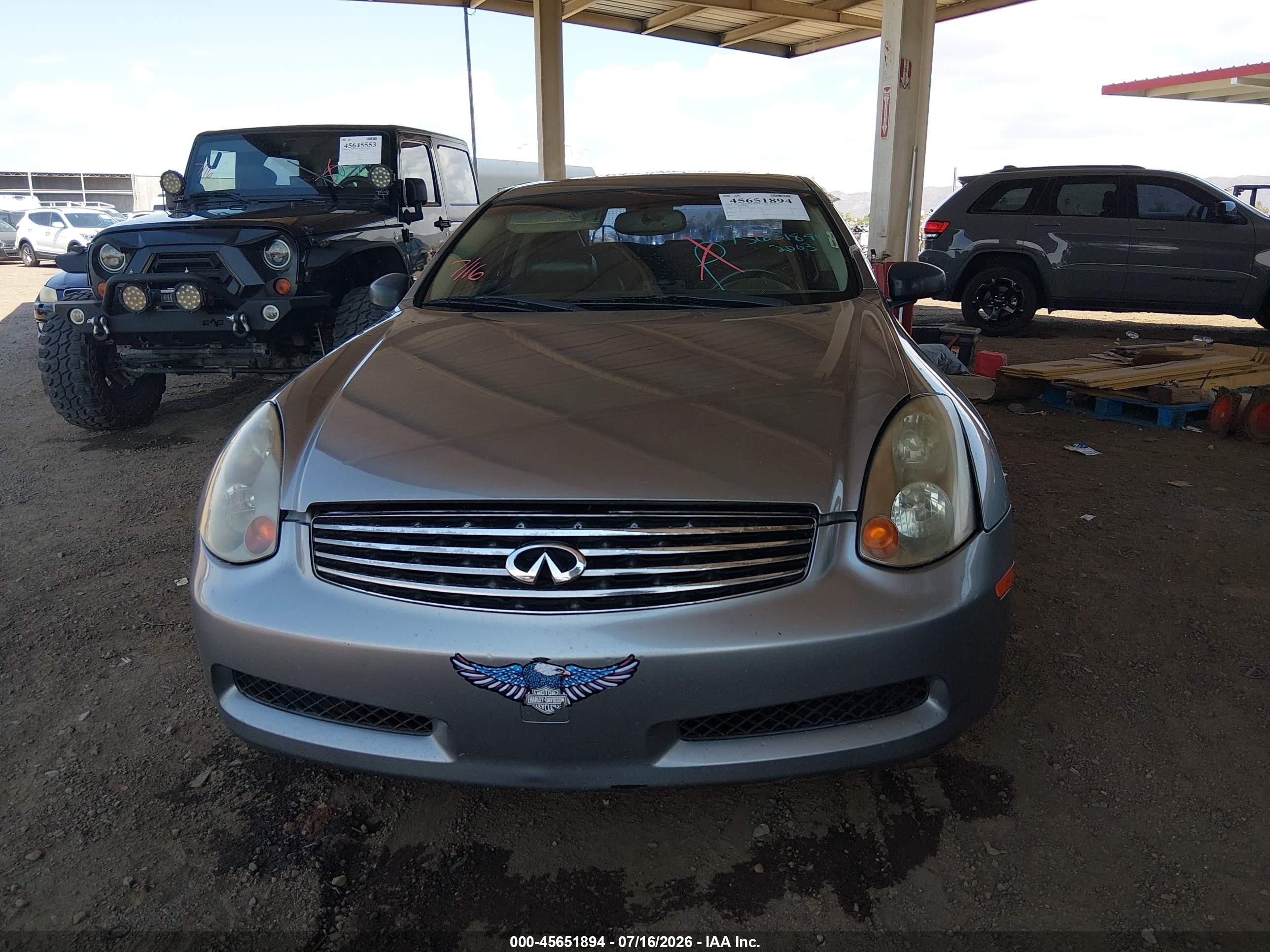 2003 Infiniti G35 Base W/leather Silver vin: JNKCV54EX3M225250