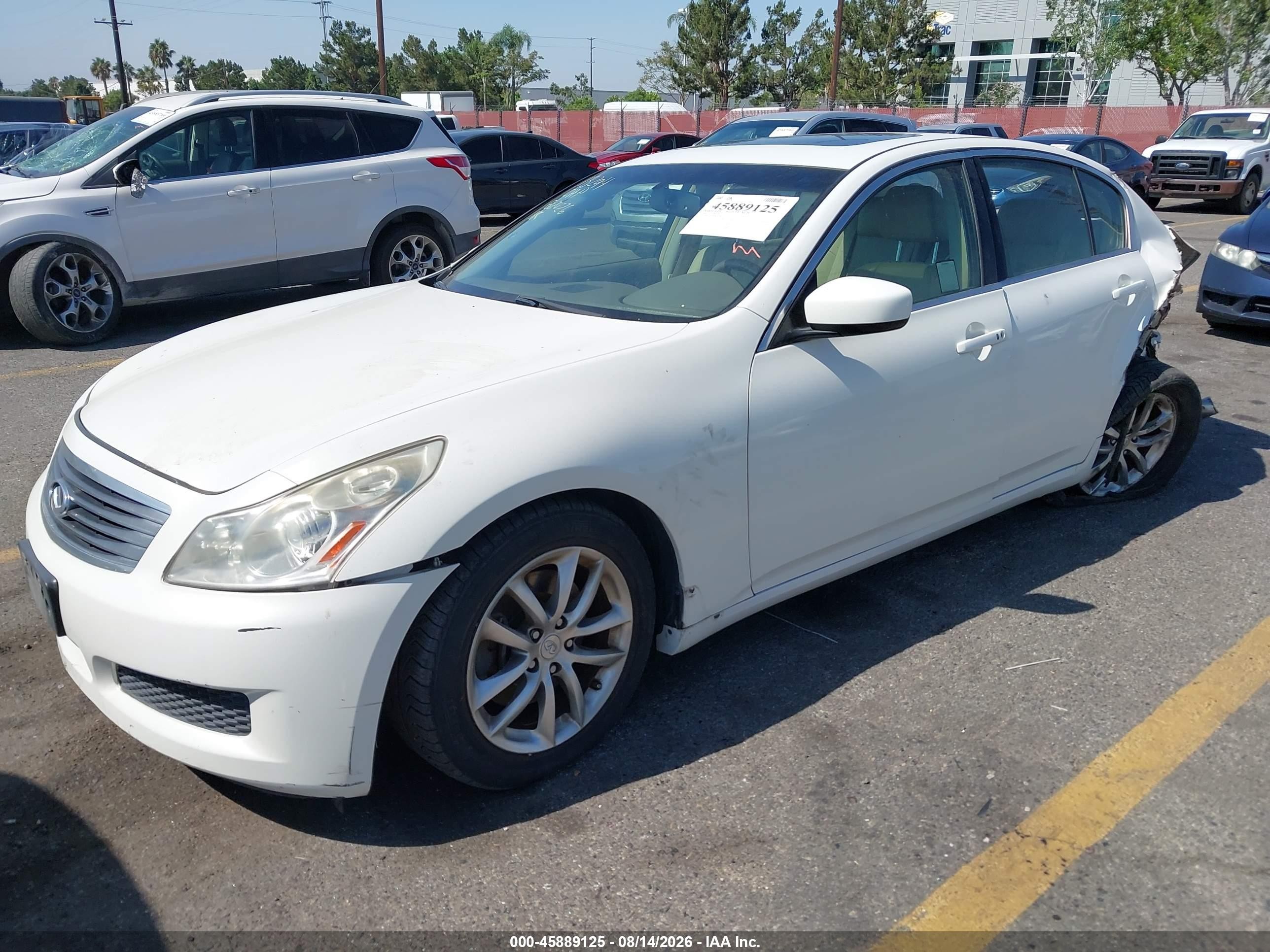 2009 Infiniti G37 Journey White vin: JNKCV61E09M013704