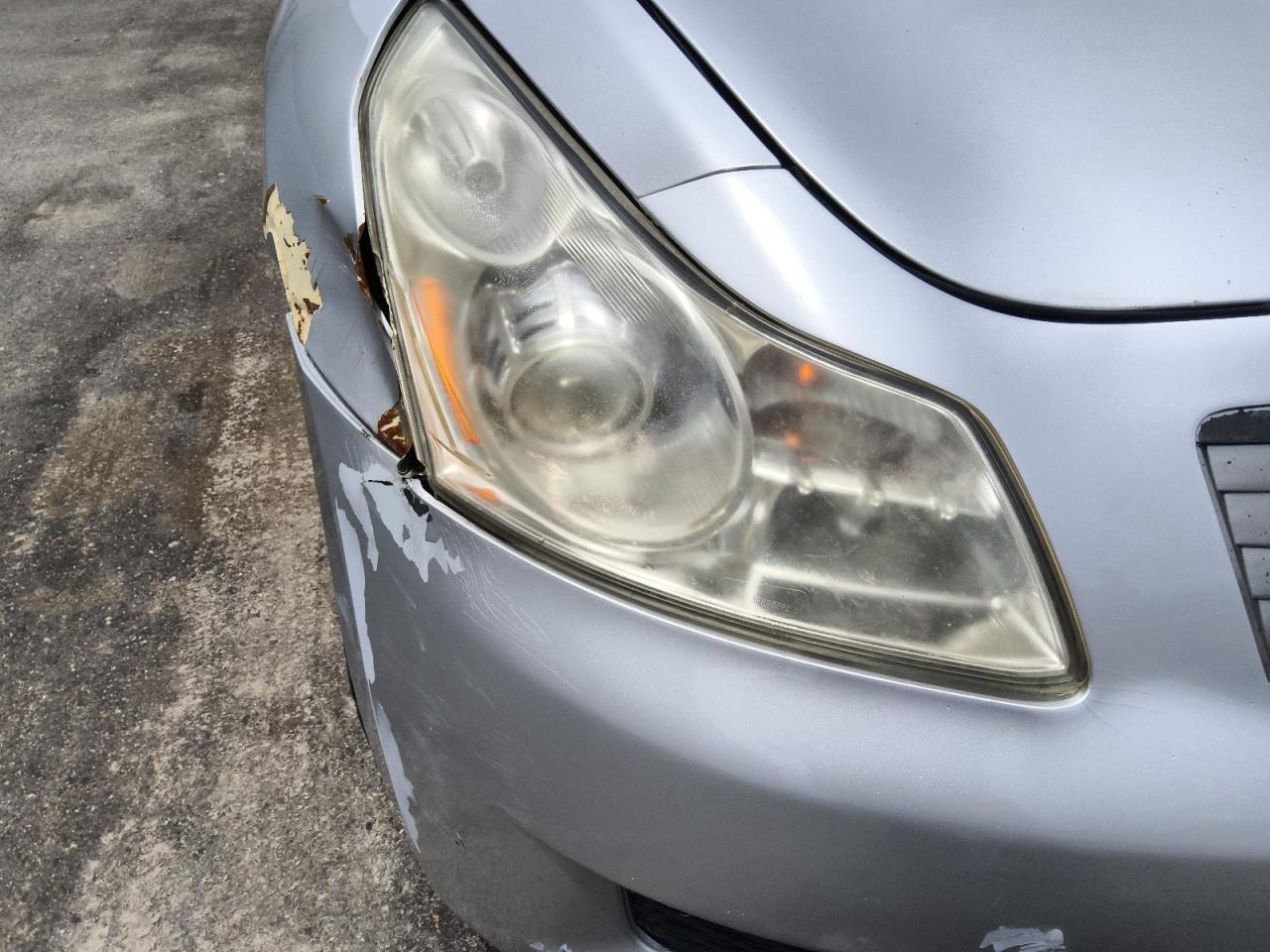2009 Infiniti G37 Base/journey/sport Silver vin: JNKCV61EX9M011927 Damage: Right Head Lamp, Faded, Repair Required
