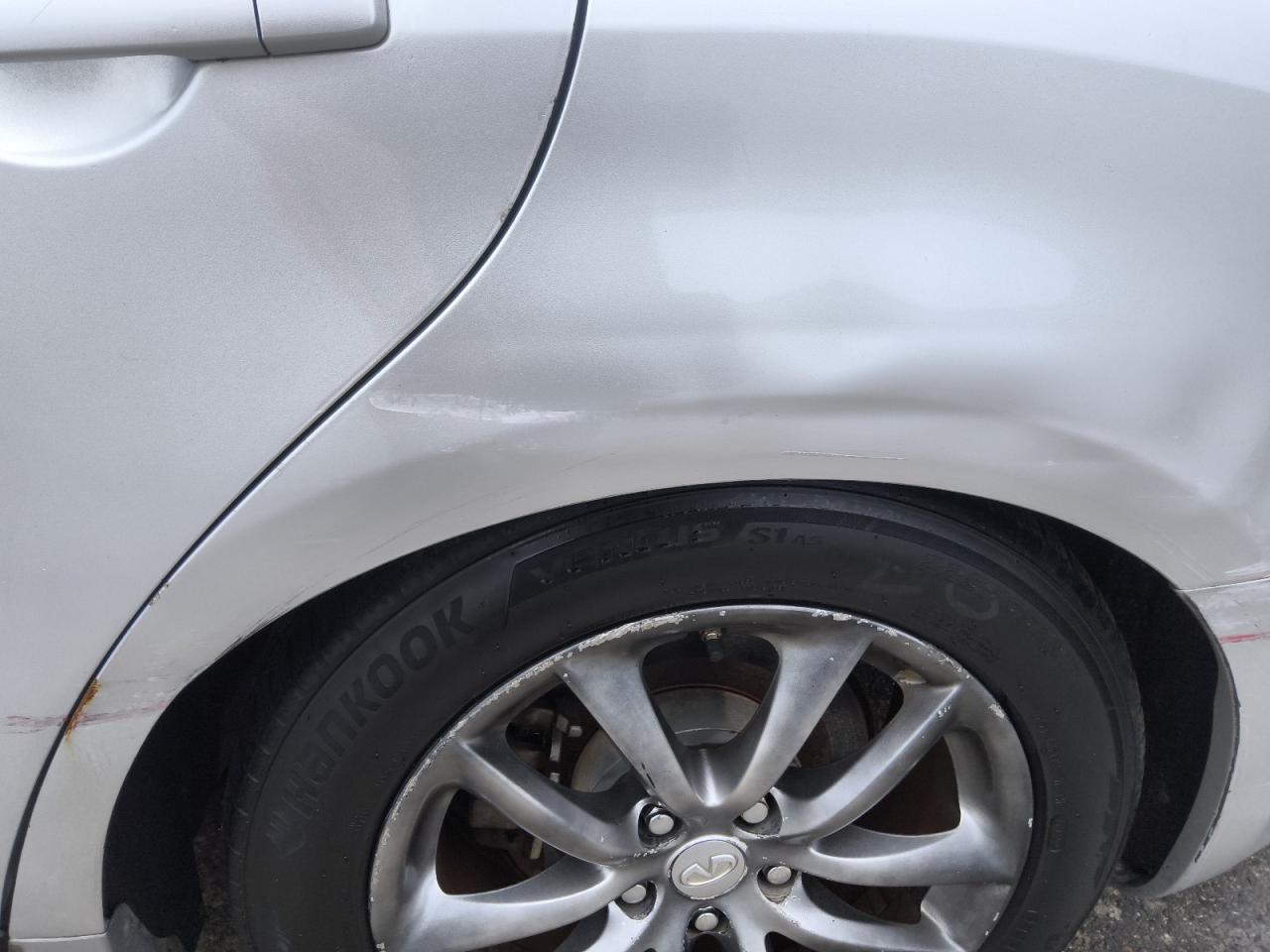 2009 Infiniti G37 Base/journey/sport Silver vin: JNKCV61EX9M011927 Damage: Left Qtr Panel, Multiple Dents/No Paint Damage, 4