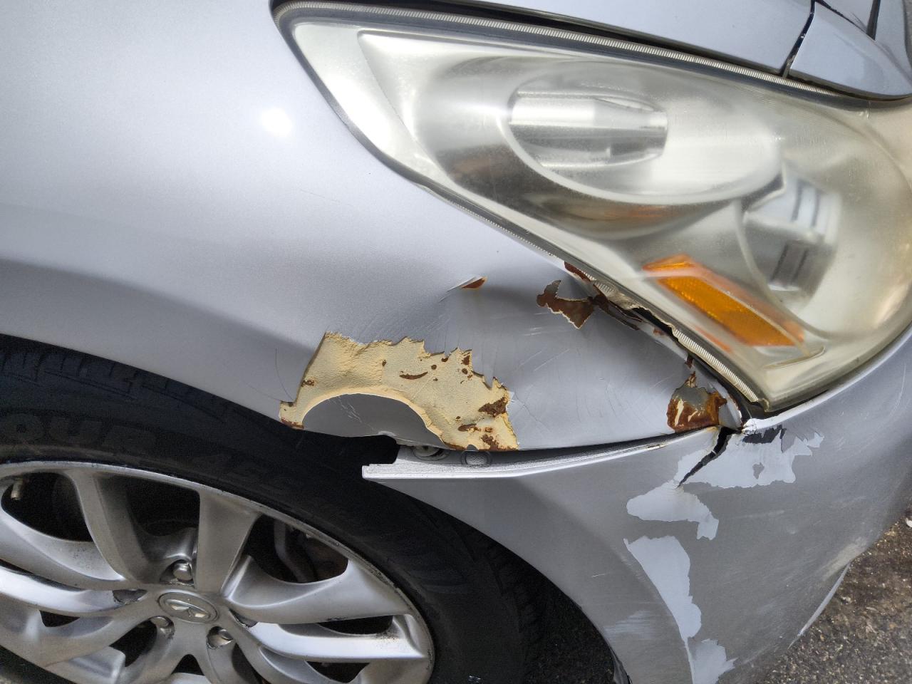 2009 Infiniti G37 Base/journey/sport Silver vin: JNKCV61EX9M011927 Damage: Right Front Fender, Broken, Replacement Required