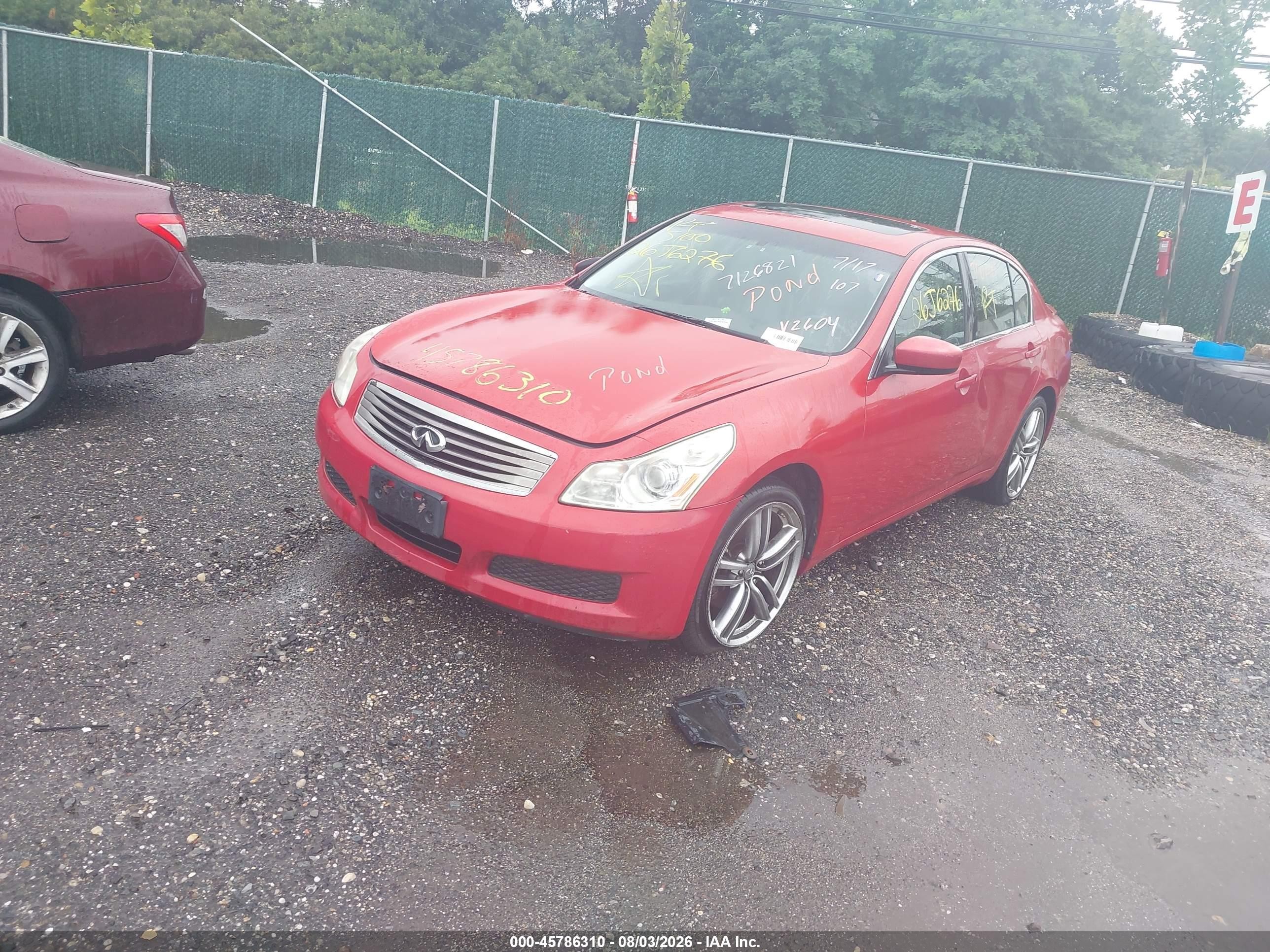 2009 Infiniti G37x   Красный vin: JNKCV61F29M352604