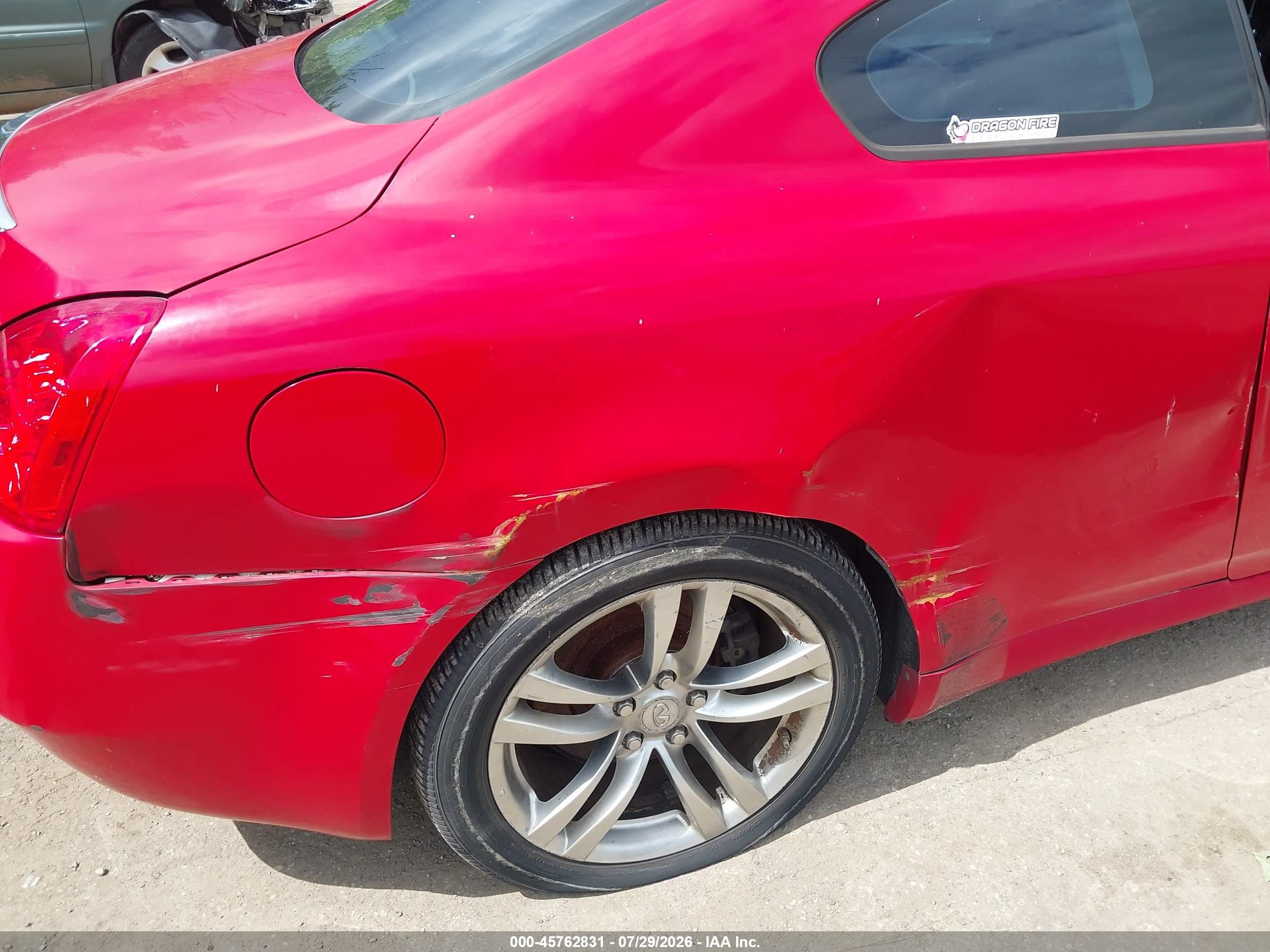 2008 Infiniti G37 Journey Red vin: JNKCV64EX8M103162