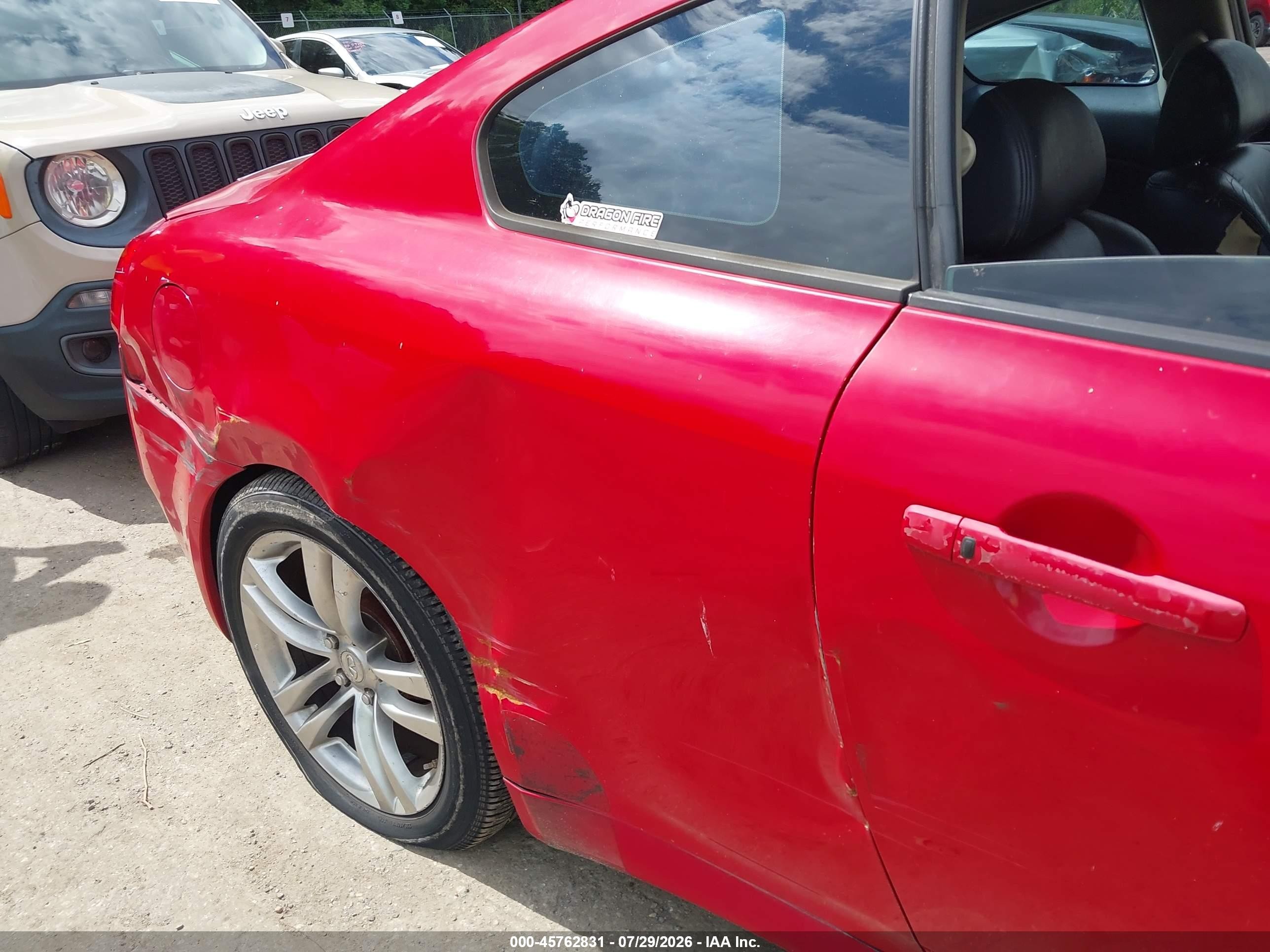 2008 Infiniti G37 Journey Red vin: JNKCV64EX8M103162