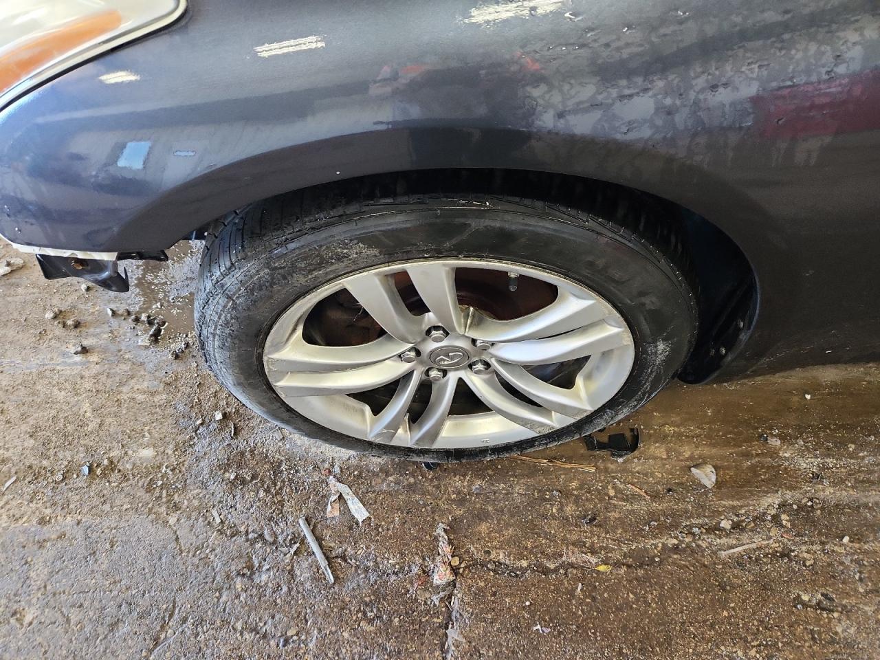 2009 Infiniti G37 Coupe X Gray vin: JNKCV64F29M655071 Damage: Left Front Wheel, Curb Rash, 11 To 12 Inches