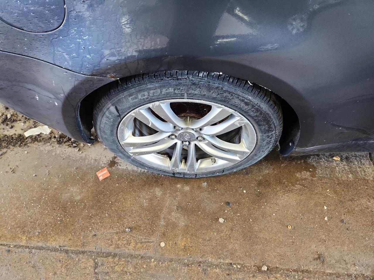2009 Infiniti G37 Coupe X Gray vin: JNKCV64F29M655071 Damage: Right Rear Wheel, Curb Rash, 11 To 12 Inches