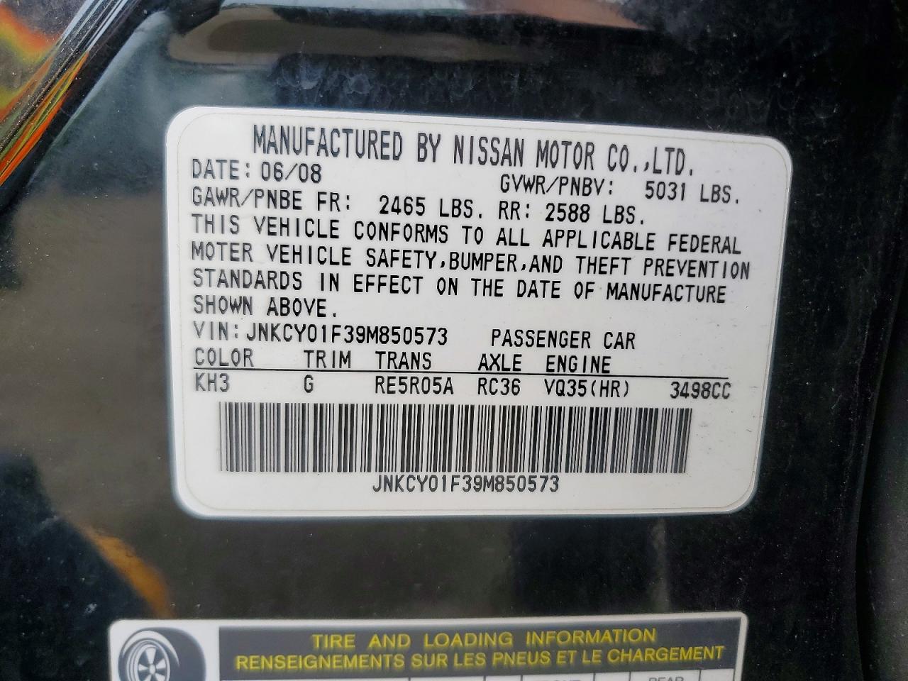 2009 Infiniti M35 X Black vin: JNKCY01F39M850573
