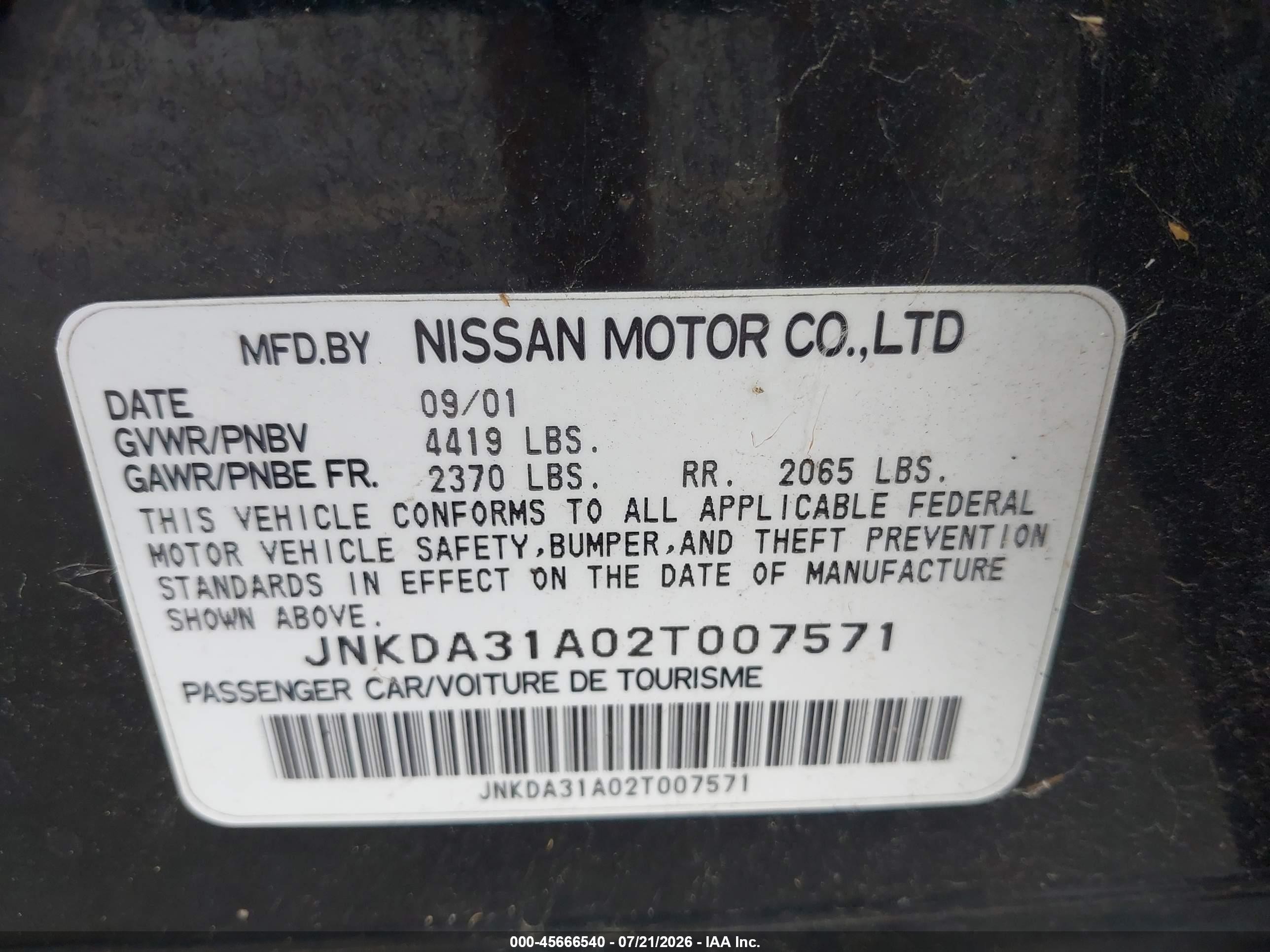 2002 Infiniti I35 Luxury Black vin: JNKDA31A02T007571