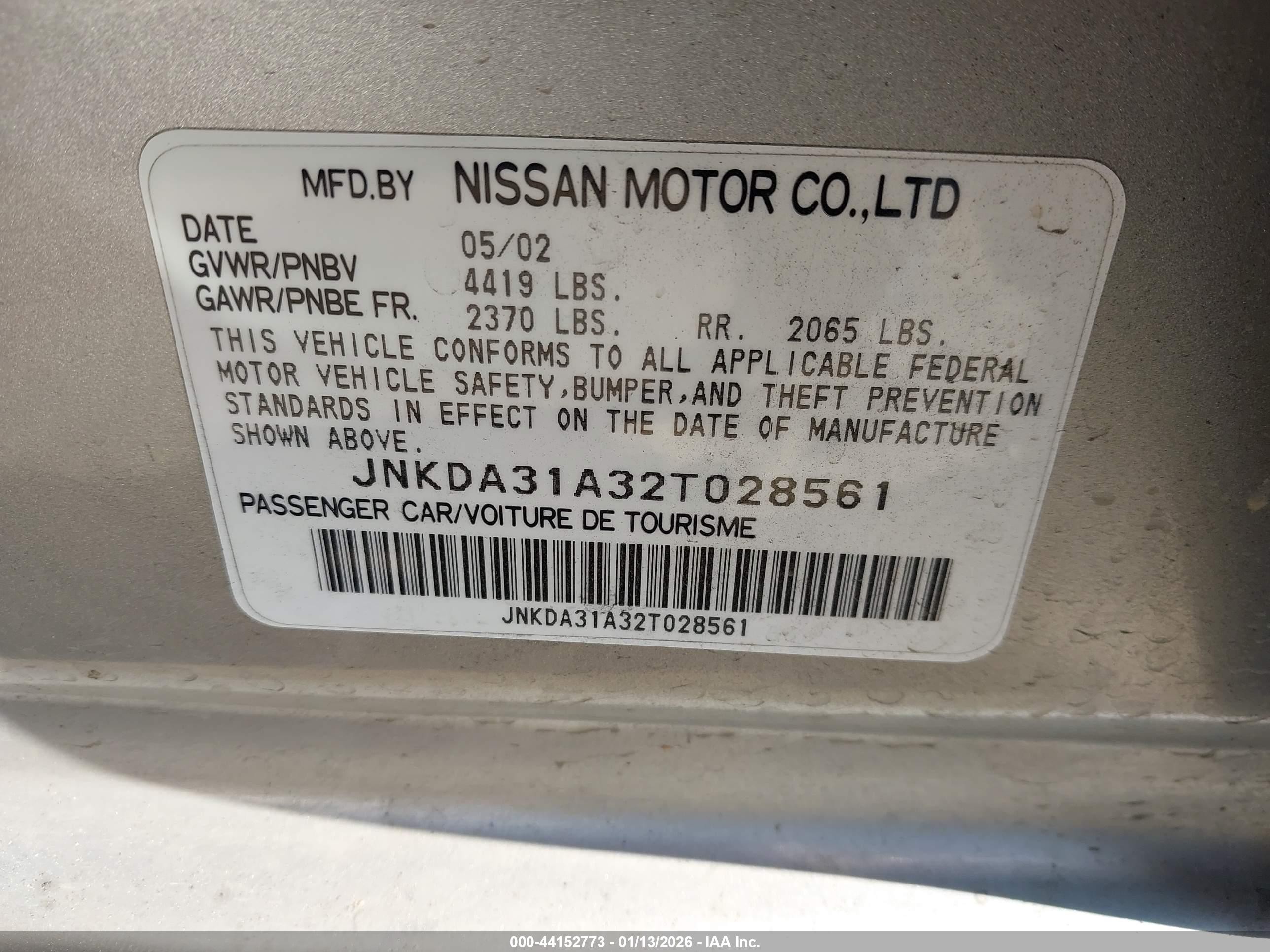 2002 Infiniti I35 Luxury Silver vin: JNKDA31A32T028561