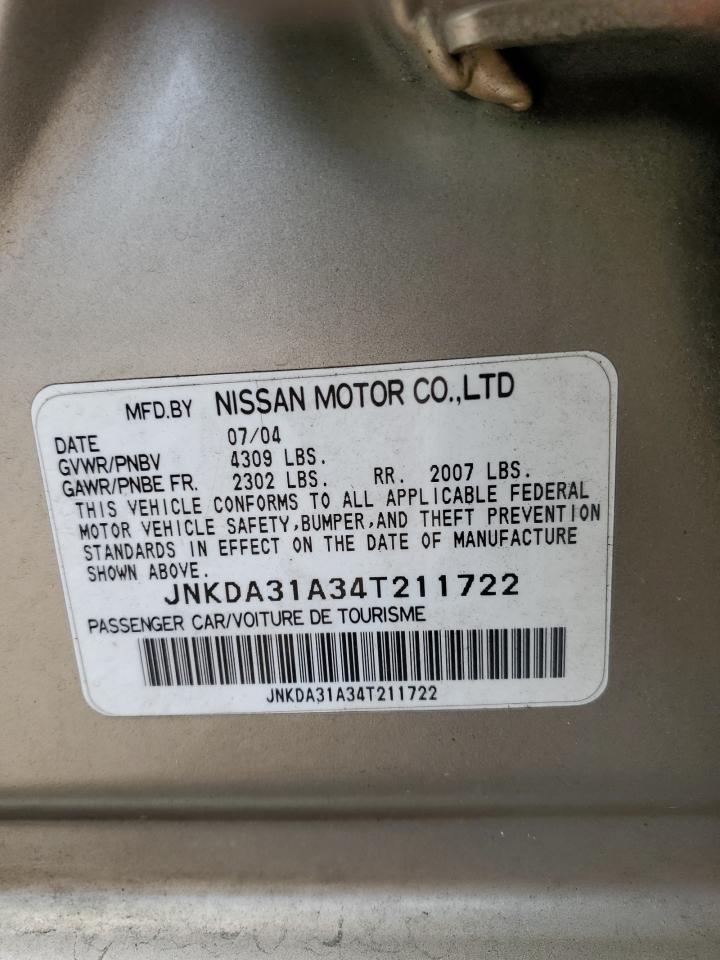2004 Infiniti I35 Желто-коричневый vin: JNKDA31A34T211722