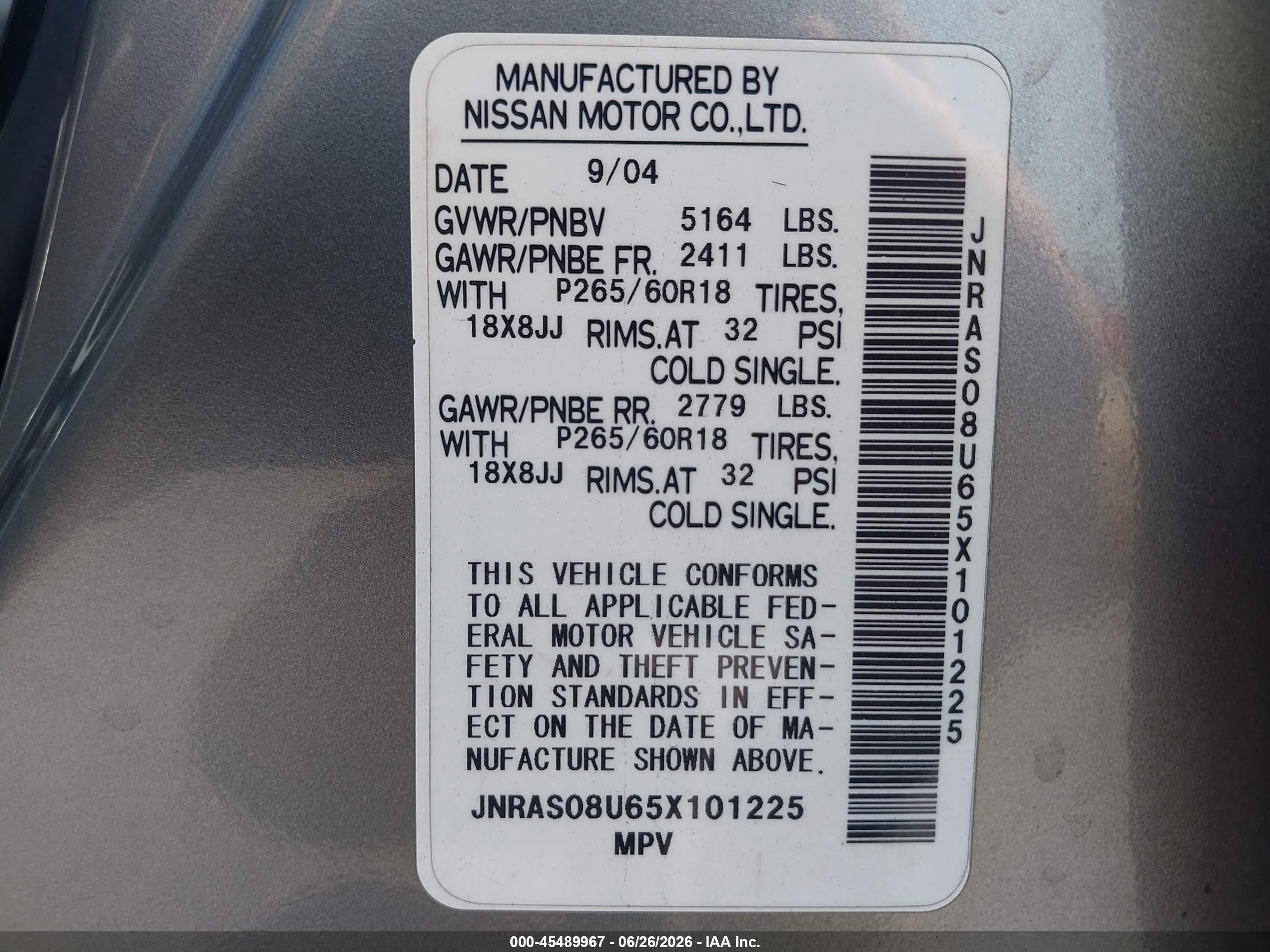 2005 Infiniti Fx35   Gray vin: JNRAS08U65X101225