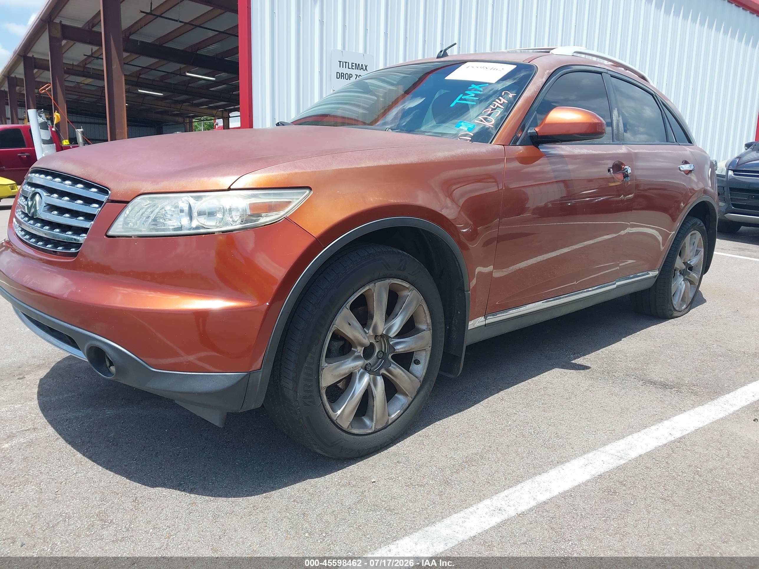2008 Infiniti Fx35   Orange vin: JNRAS08U78X103442