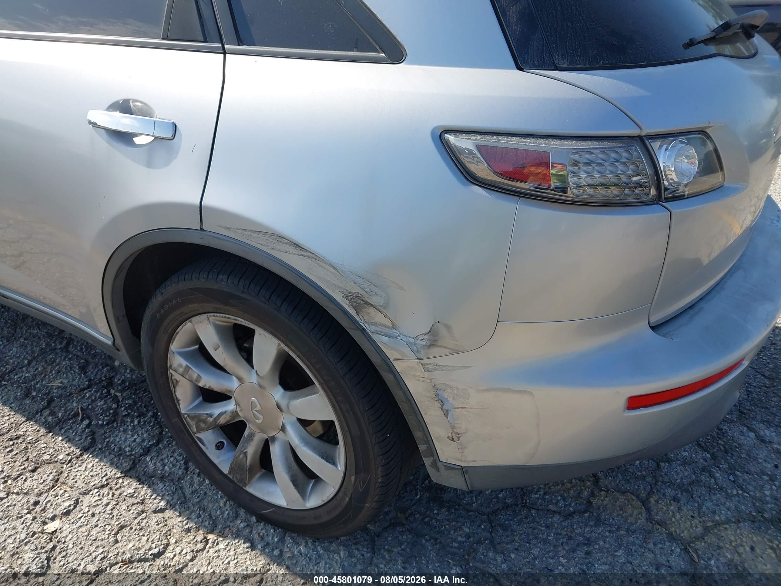 2005 Infiniti Fx35   Silver vin: JNRAS08U85X104739