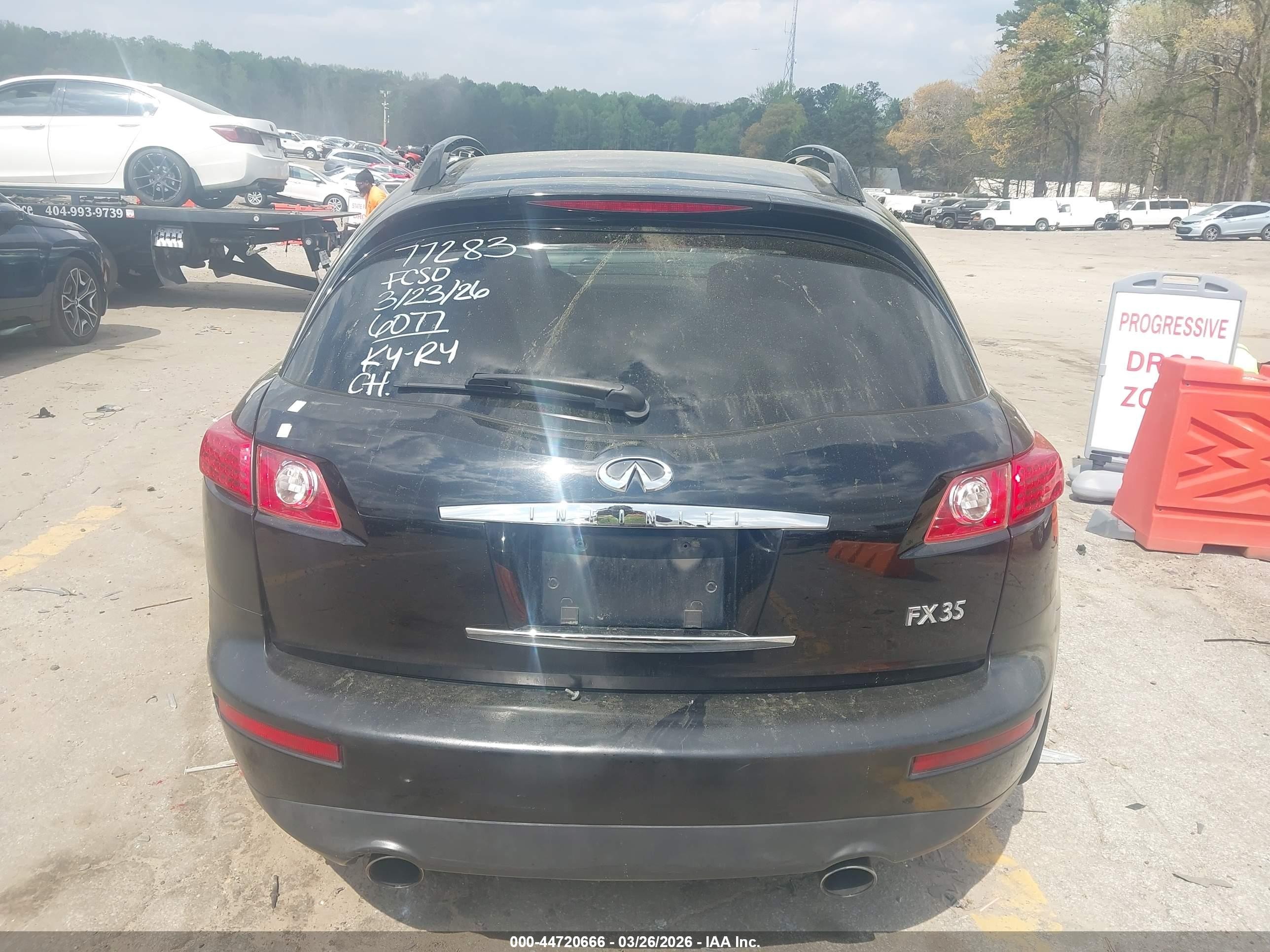2005 Infiniti Fx35   Black vin: JNRAS08U95X106077
