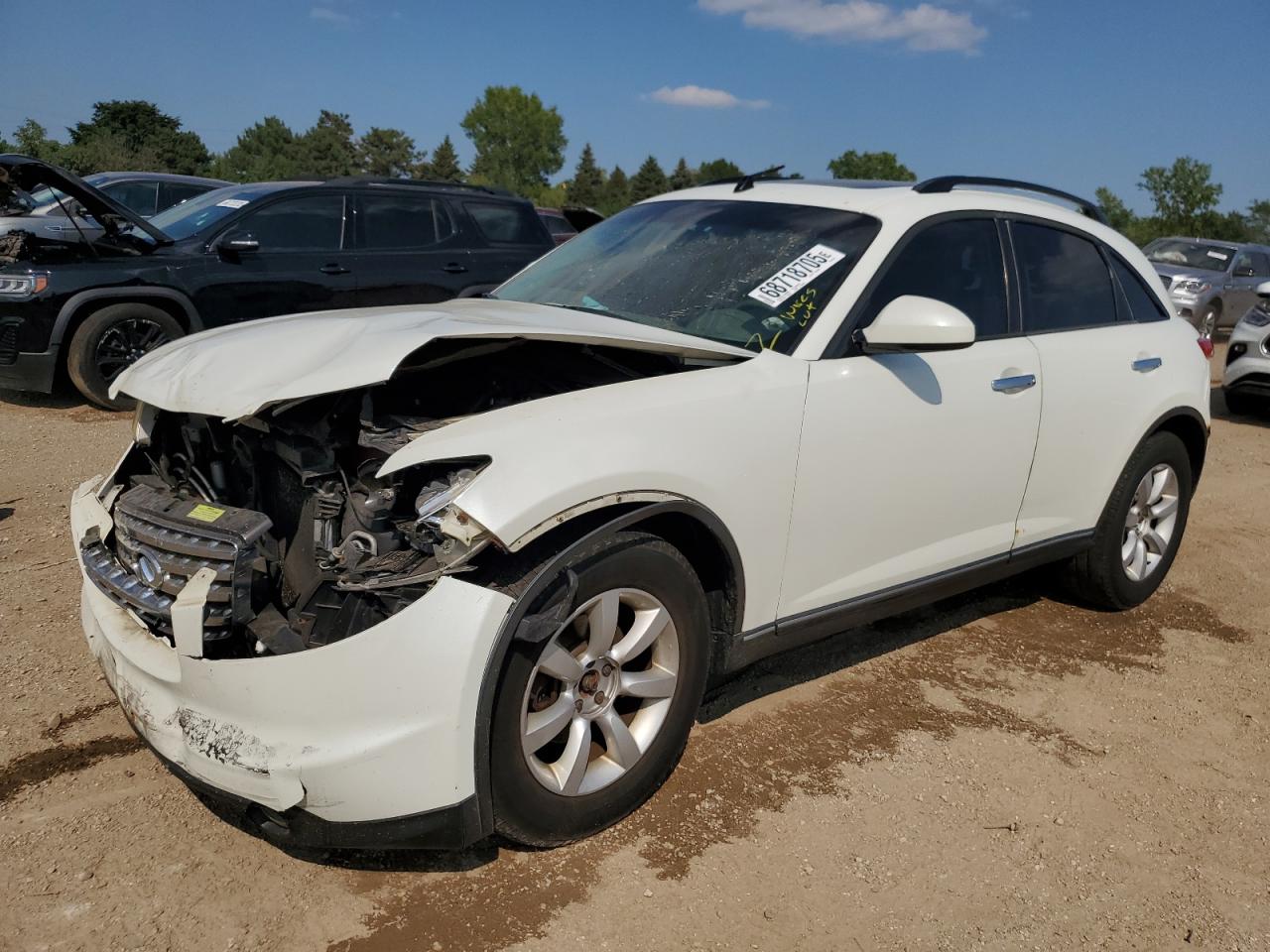 2005 Infiniti Fx35 Белый vin: JNRAS08W05X220776