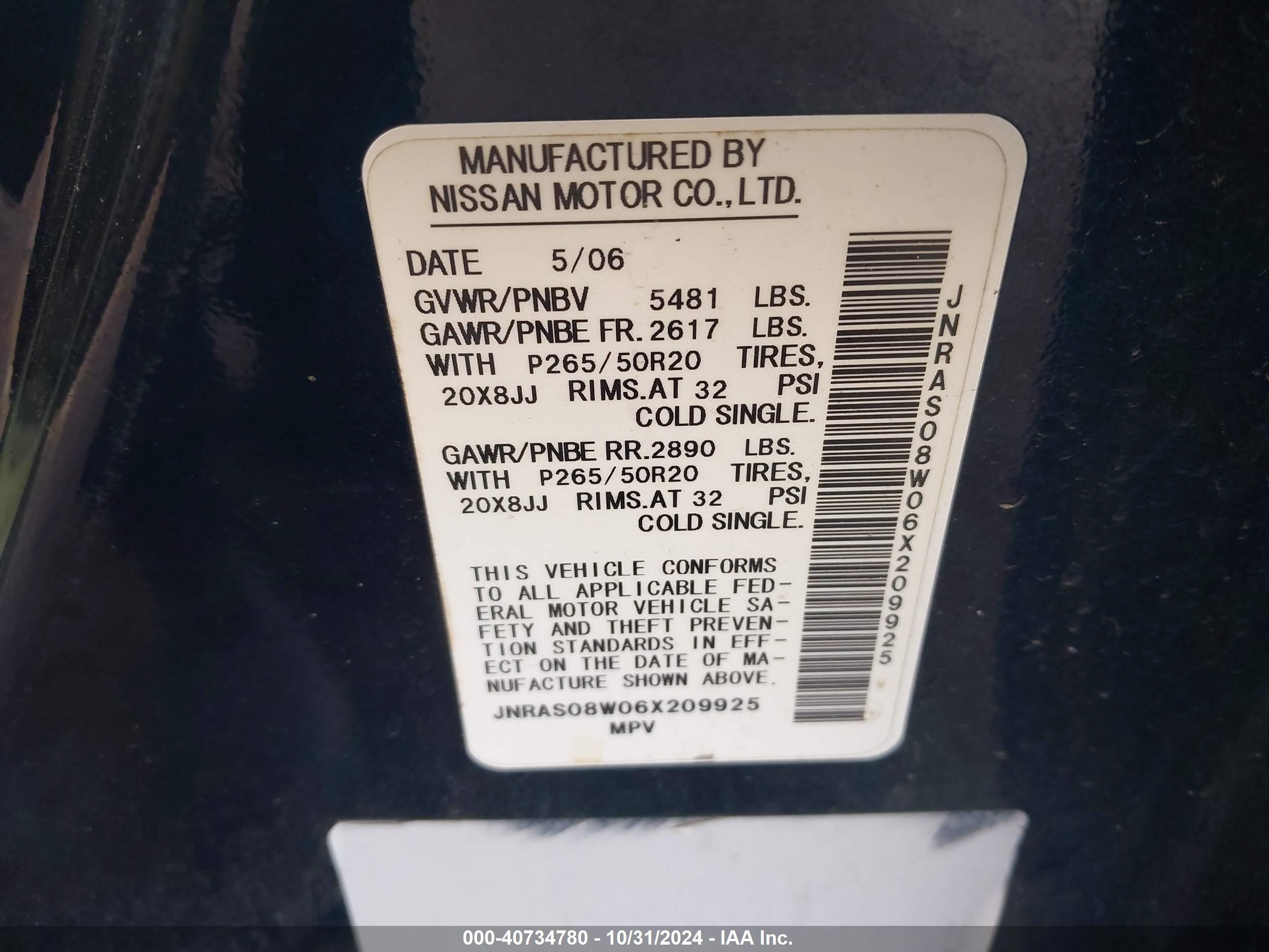 Price & History 2006 Infiniti Fx35 3.5l V-6 Dohc, Vvt, 280hp vin