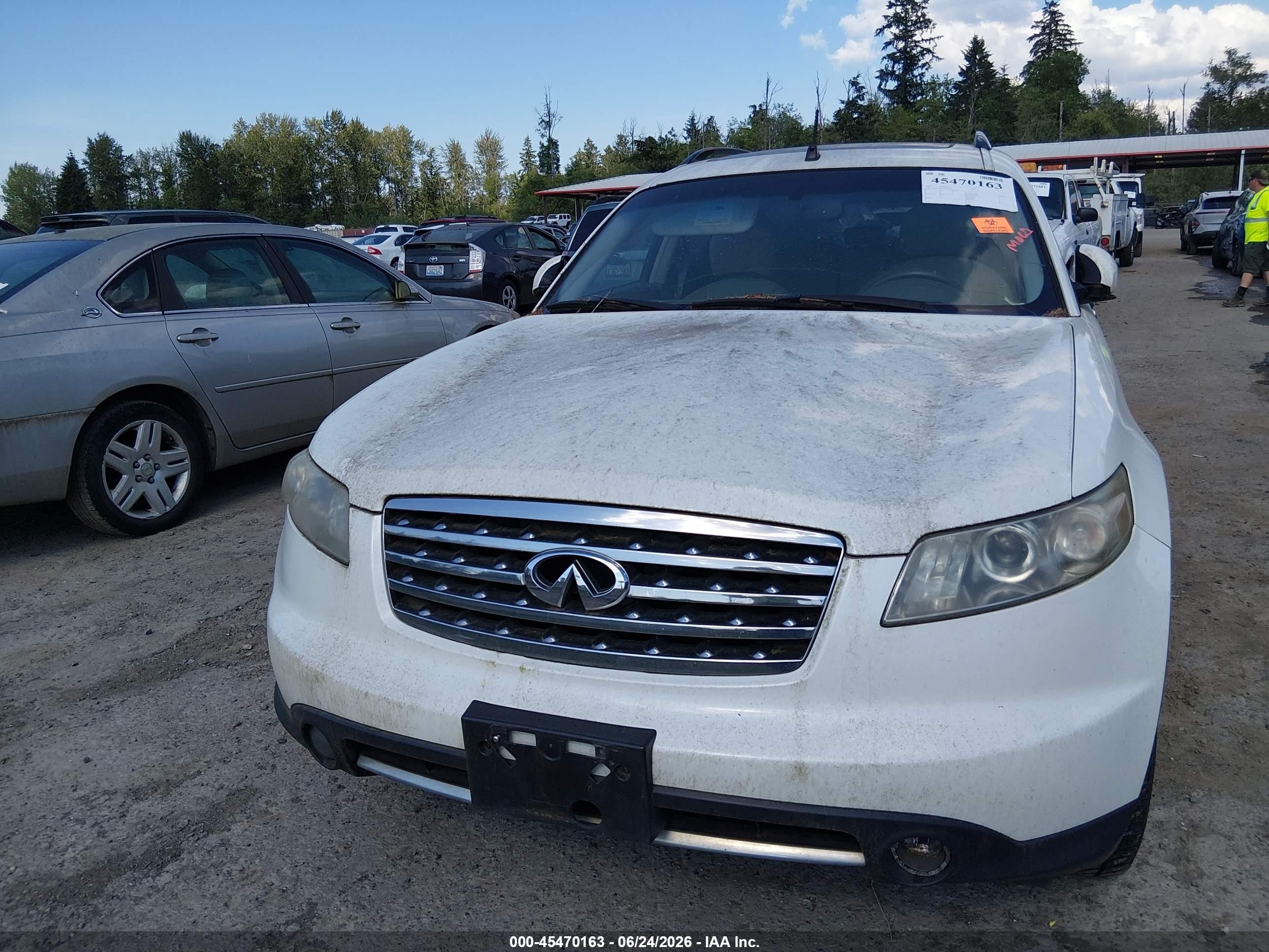 2007 Infiniti Fx35   White vin: JNRAS08W17X208719