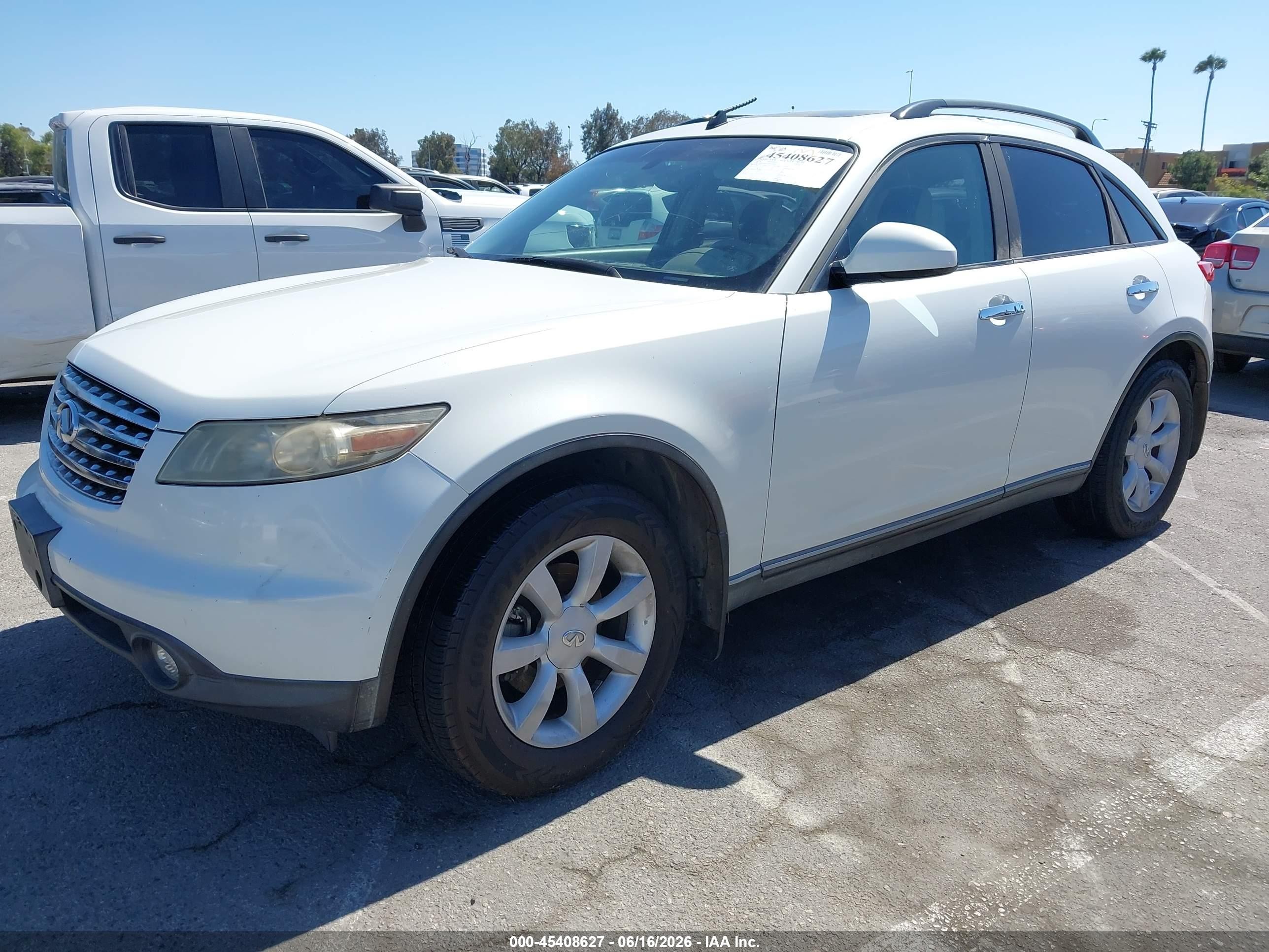 2004 Infiniti Fx35 White vin: JNRAS08W24X225816