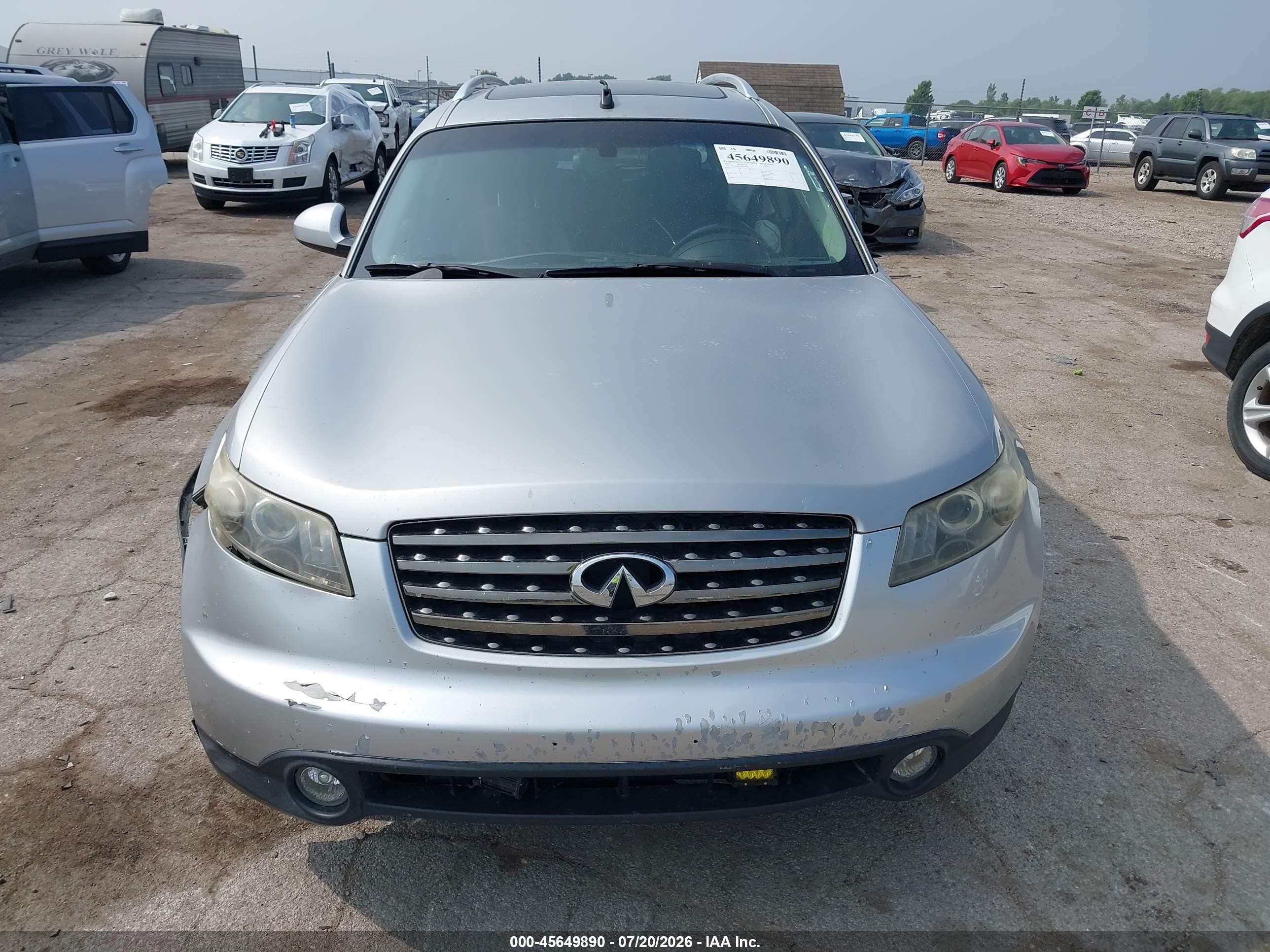 2005 Infiniti Fx35   Silver vin: JNRAS08W25X206099