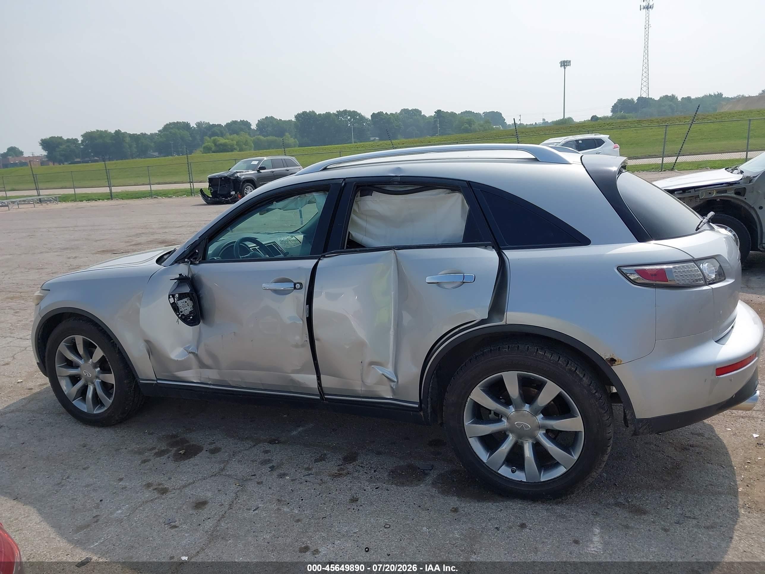 2005 Infiniti Fx35   Silver vin: JNRAS08W25X206099