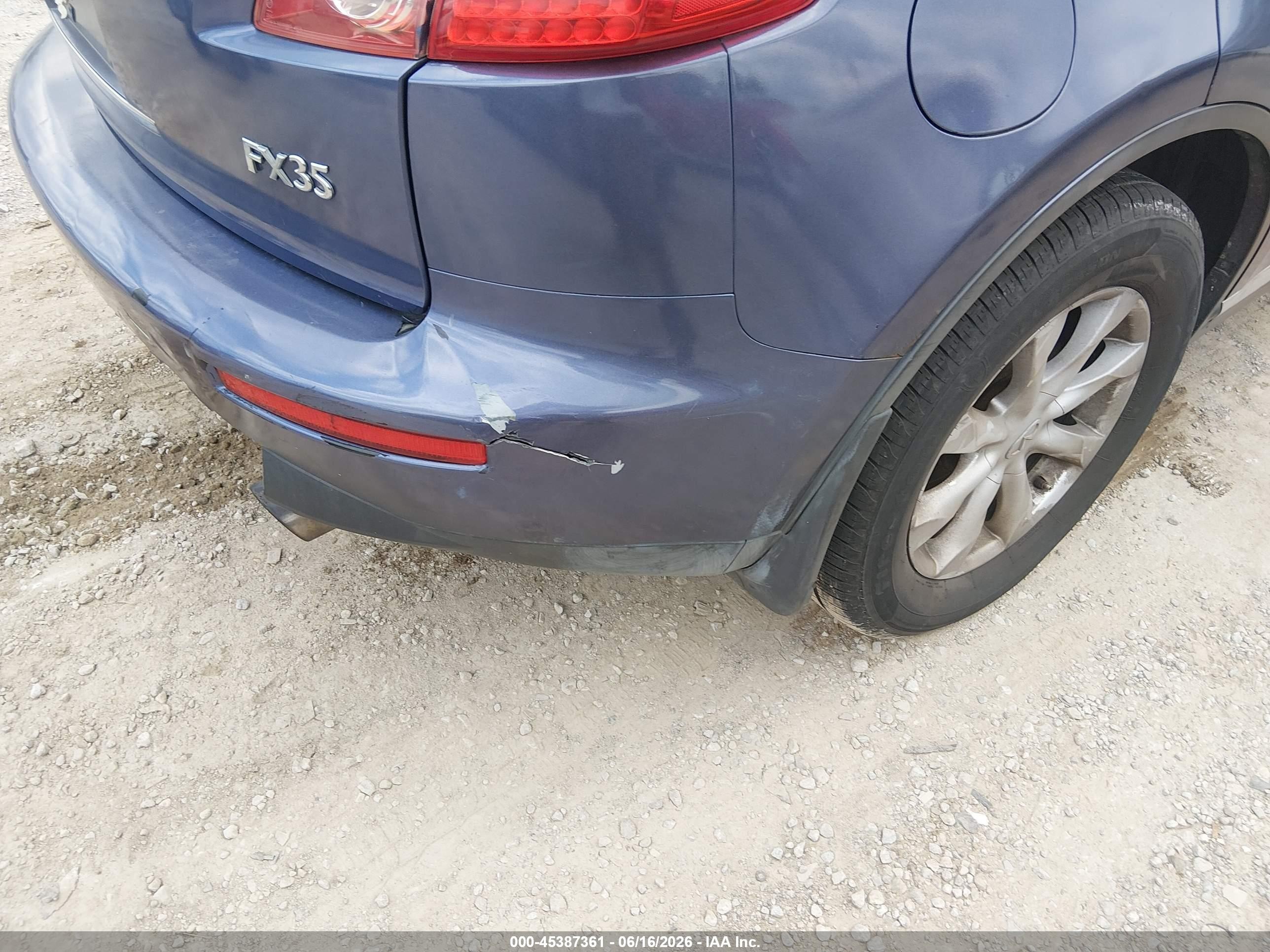 2006 Infiniti Fx35   Blue vin: JNRAS08W36X211586